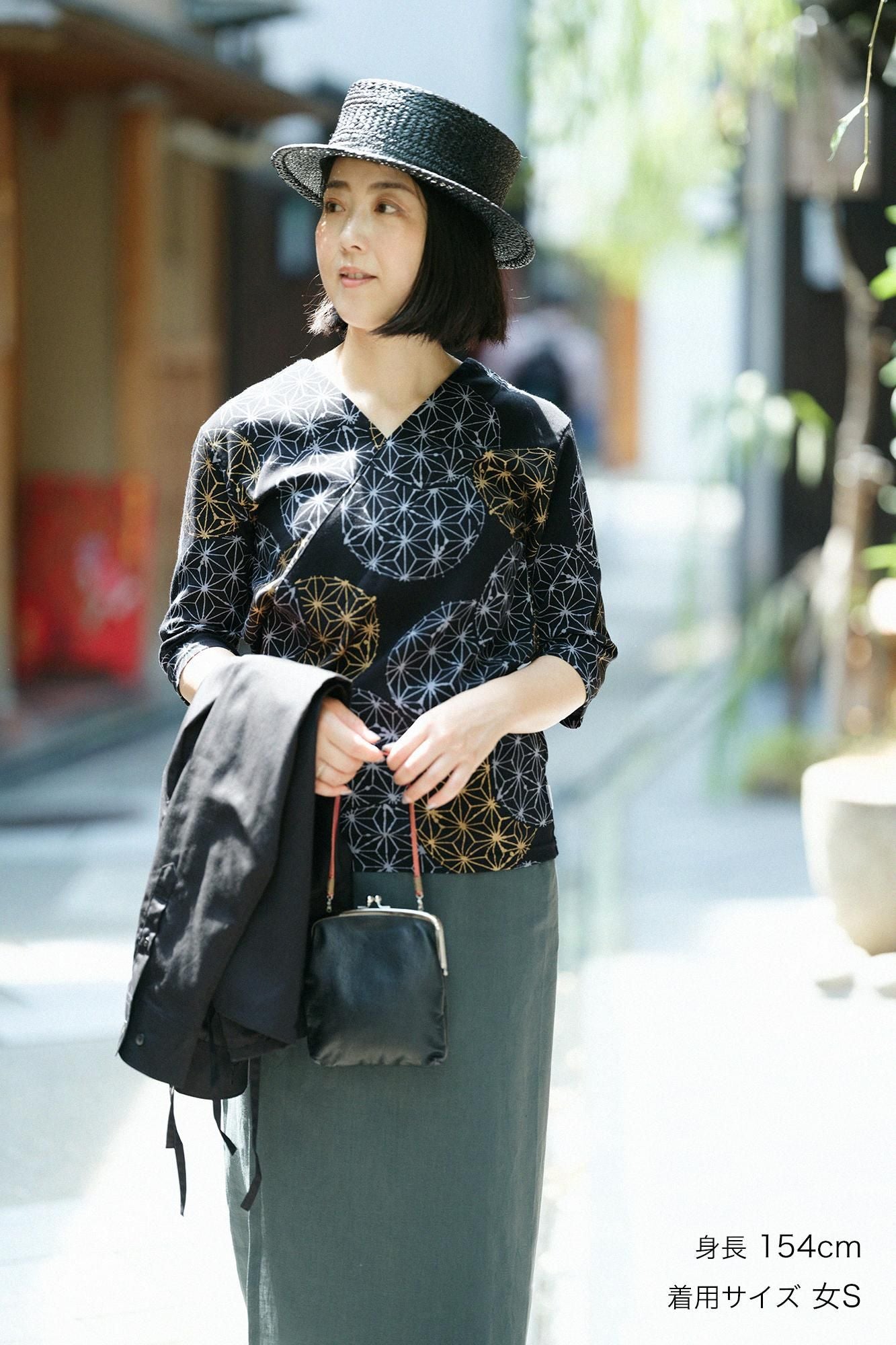 Takashima chiku 40/40未拧紧的衣领,第六长/亚麻Temari