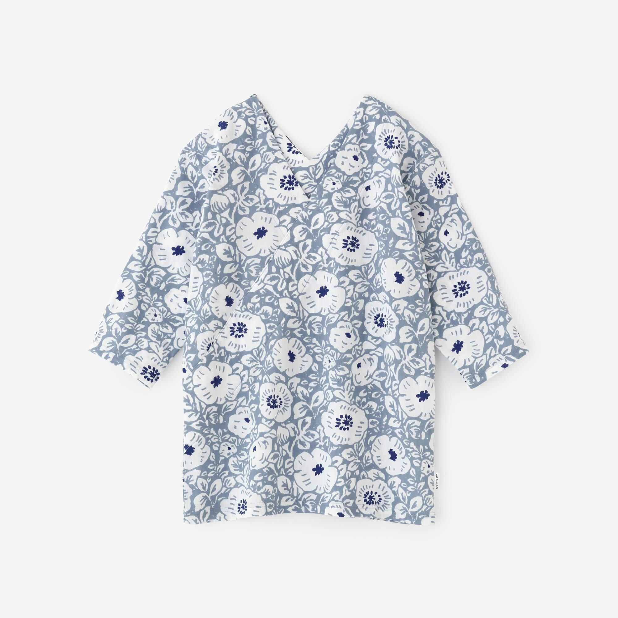 高島縮棉 40/40 V領上衣 六分袖/靜