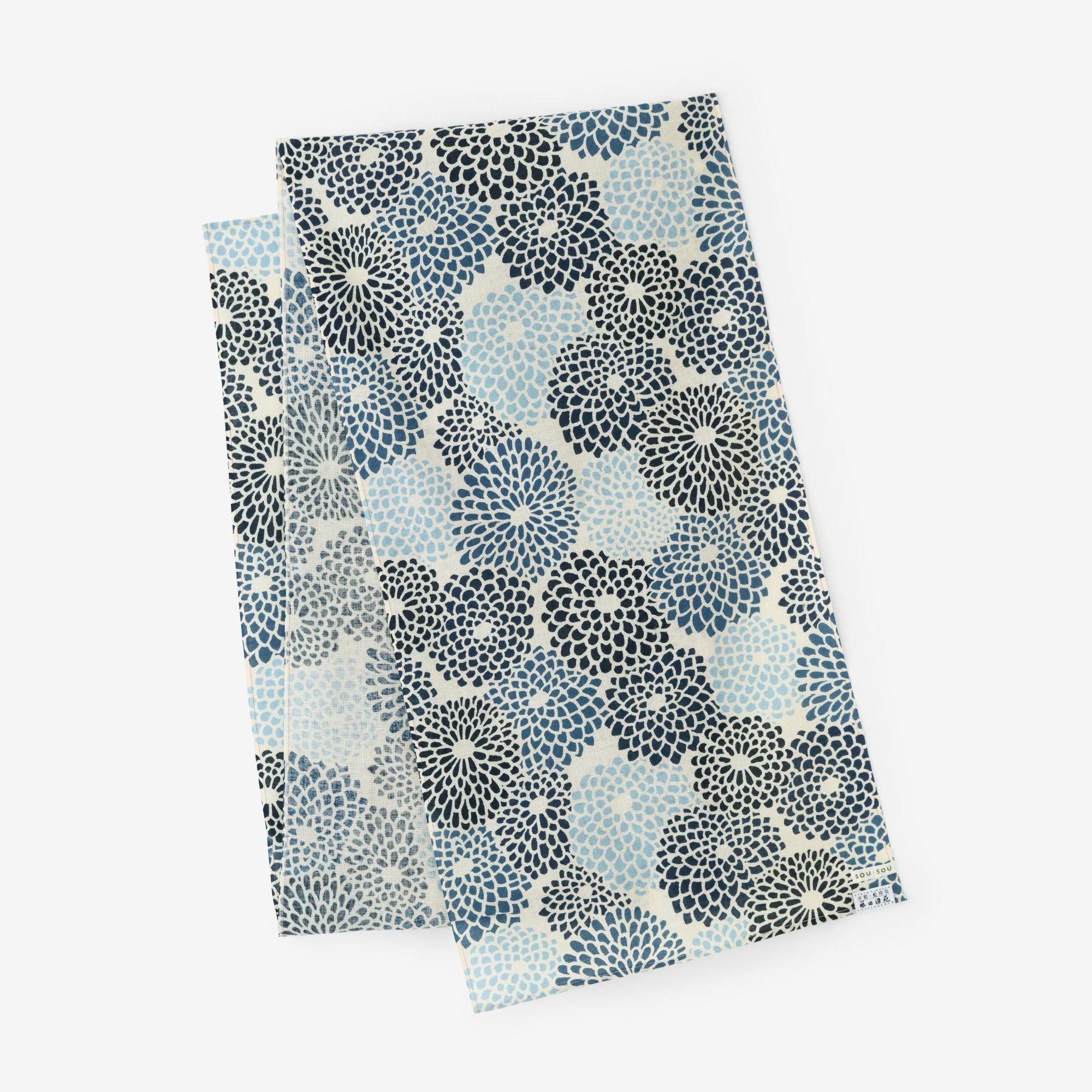SOU・SOU ×藤田染苑藍捺染圍巾/全菊2