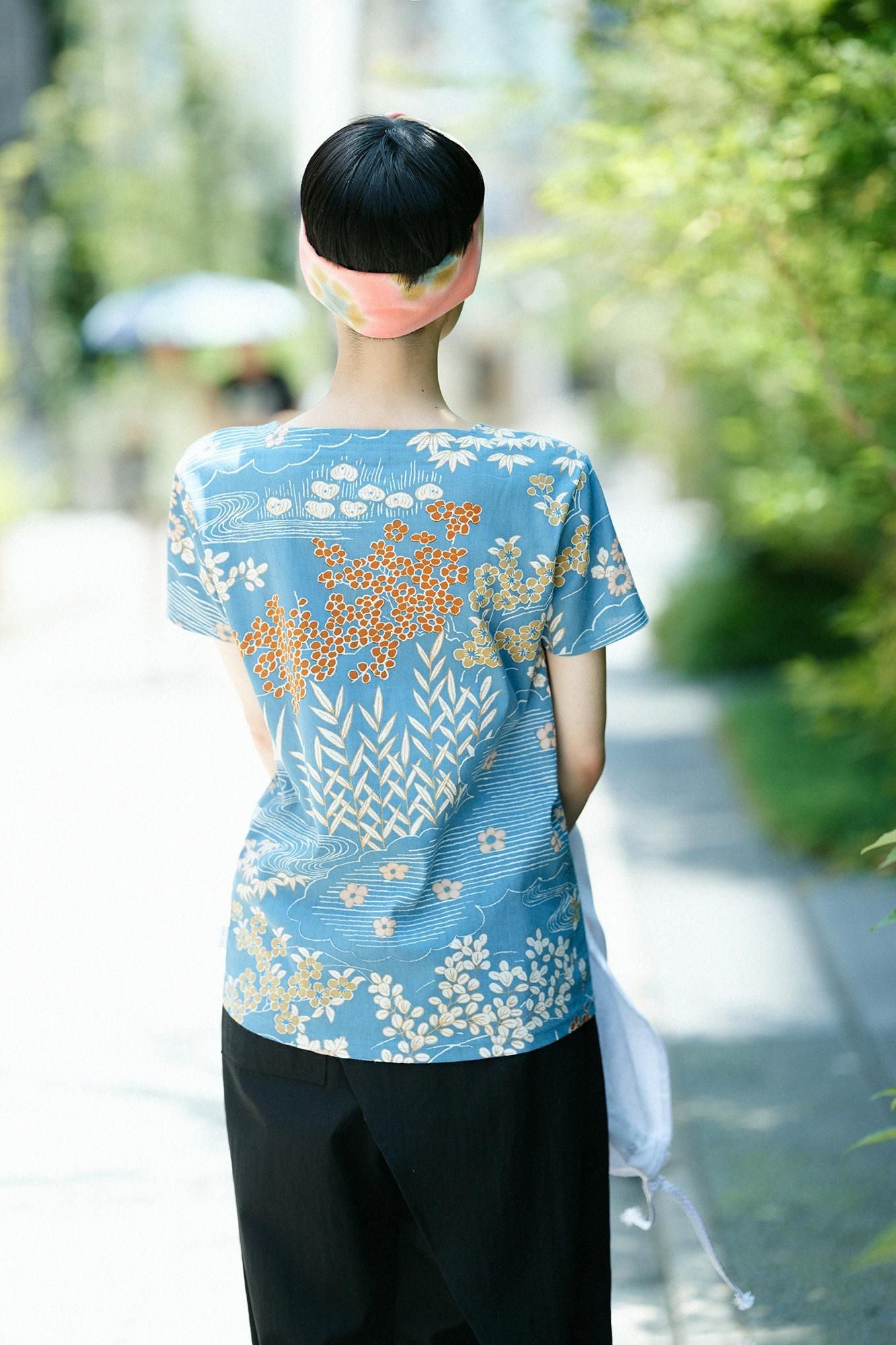 高島縮棉 40/40 方領上衣 短袖/涼爽