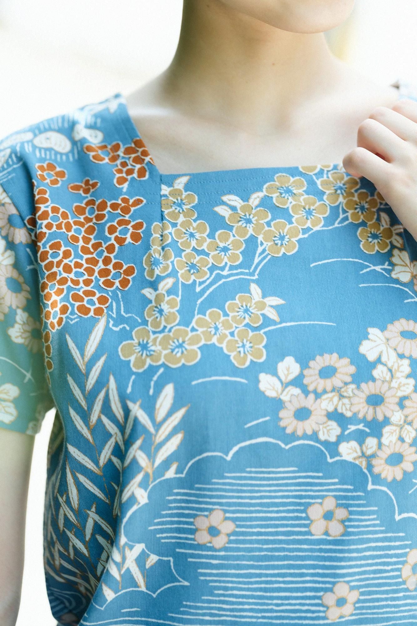 高島縮棉 40/40 方領上衣 短袖/涼爽