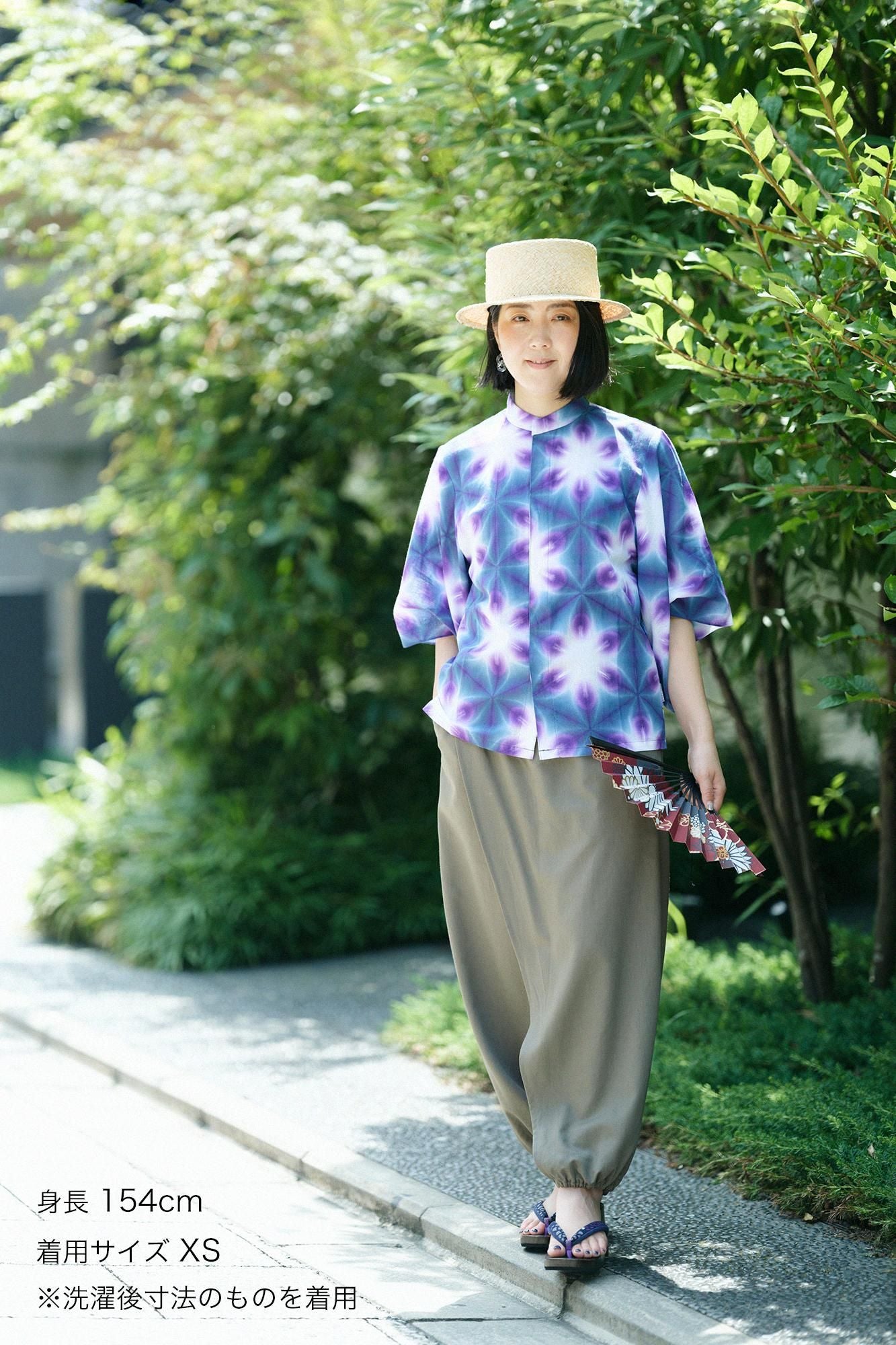 80雙線 緞紋織 手柄寛衣下 和裝褲/深灰色