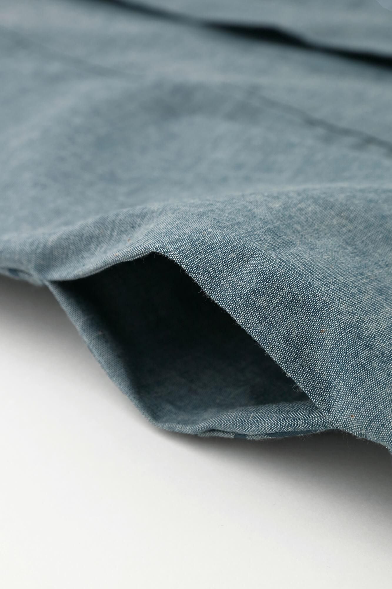 錢布雷布 甚兵衛羽織/藍灰色×金襴緞子