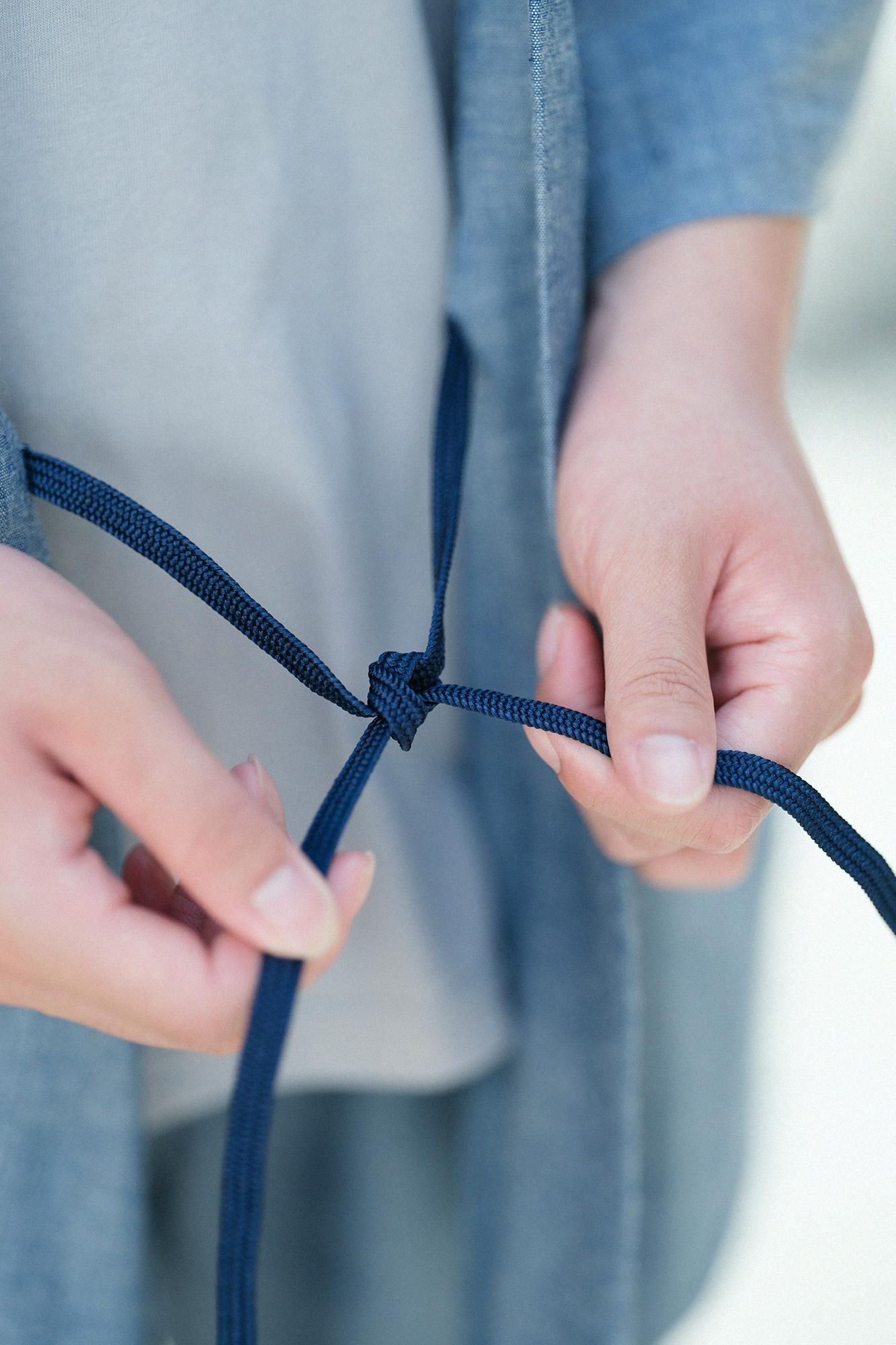 錢布雷布 甚兵衛羽織/藍灰色×金襴緞子