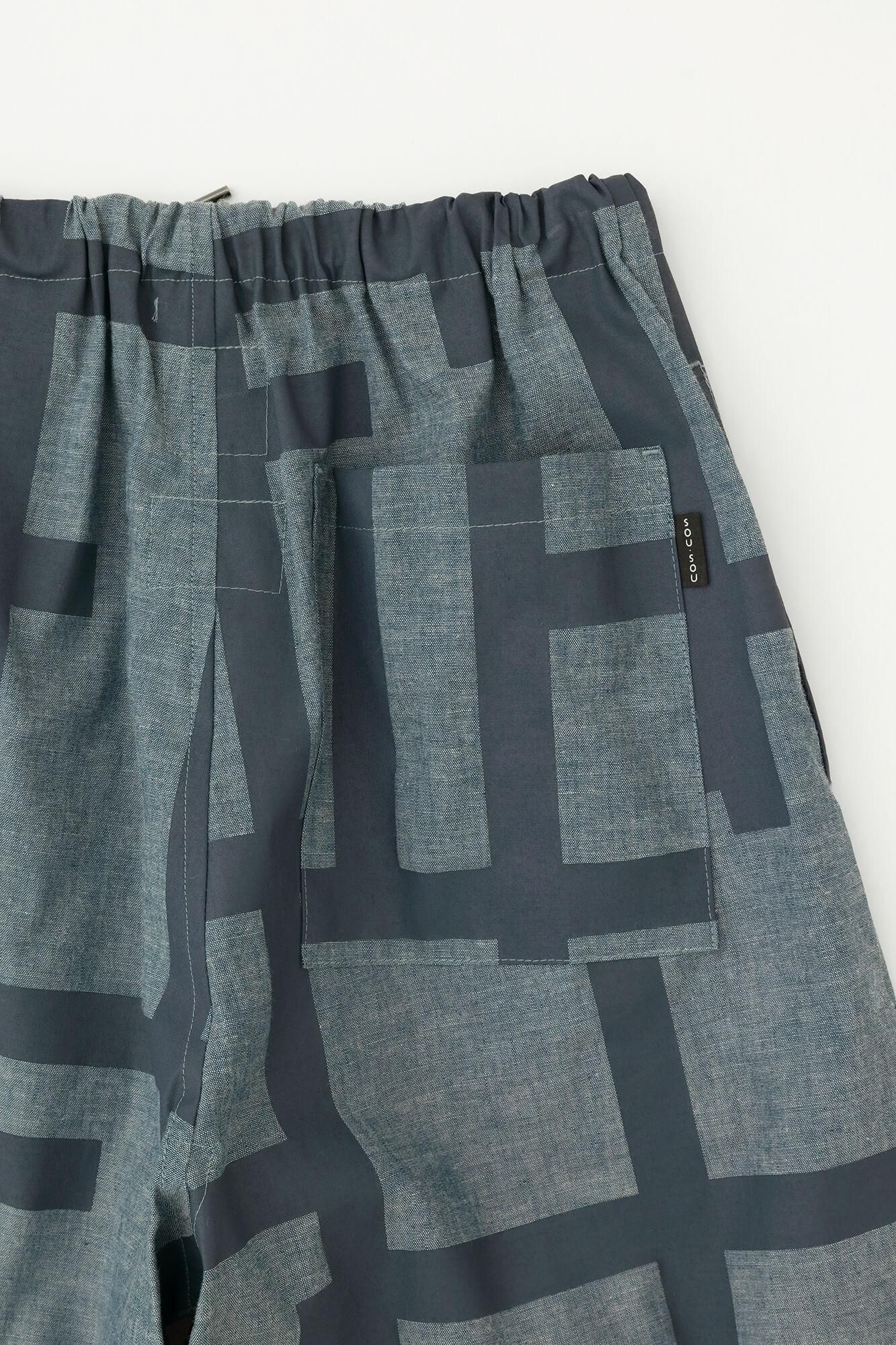 錢布雷布甚兵衛羽織/藍灰色x柵欄