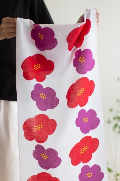 伊勢木棉圖案紋樣手巾/花椿