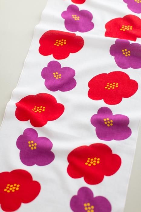 伊勢木棉圖案紋樣手巾/花椿