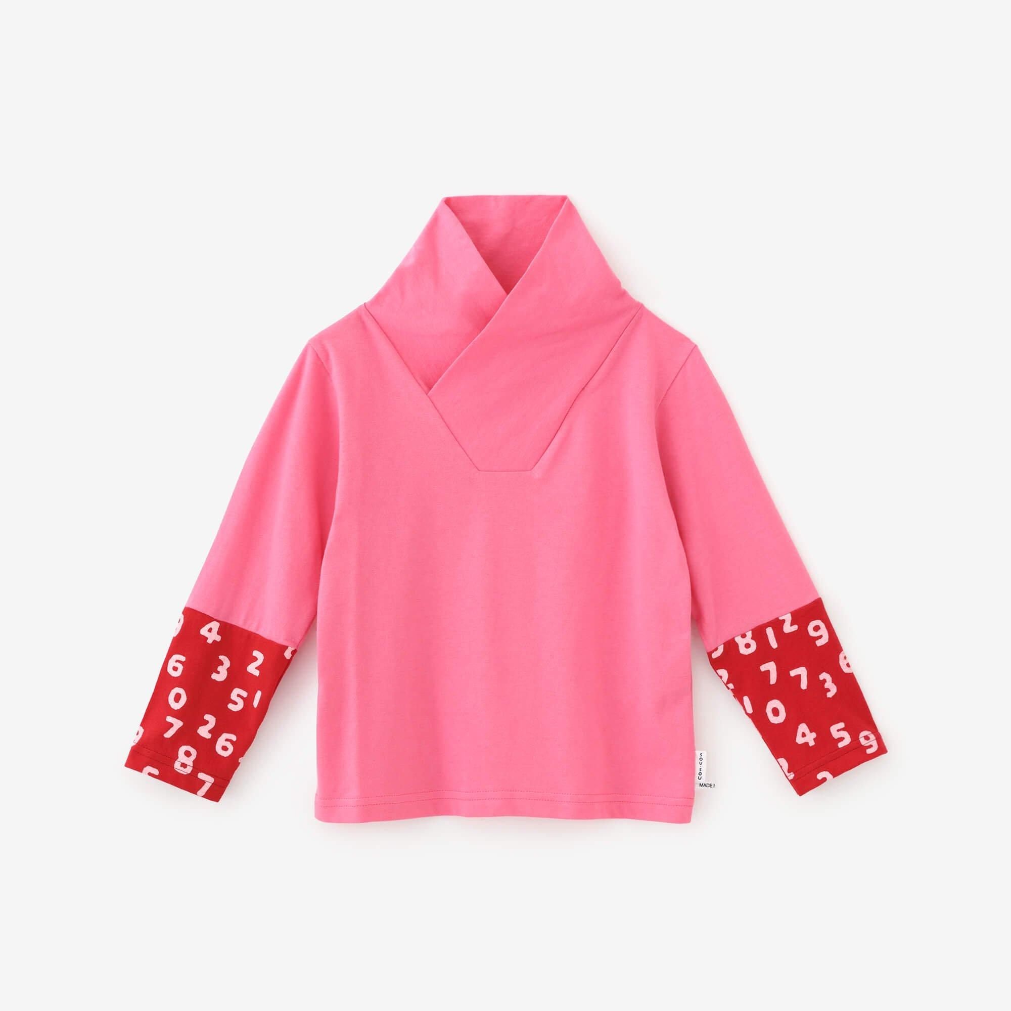 ●Bi-color Sleeve Shirt / Peach Color×SO-SU-U Kon