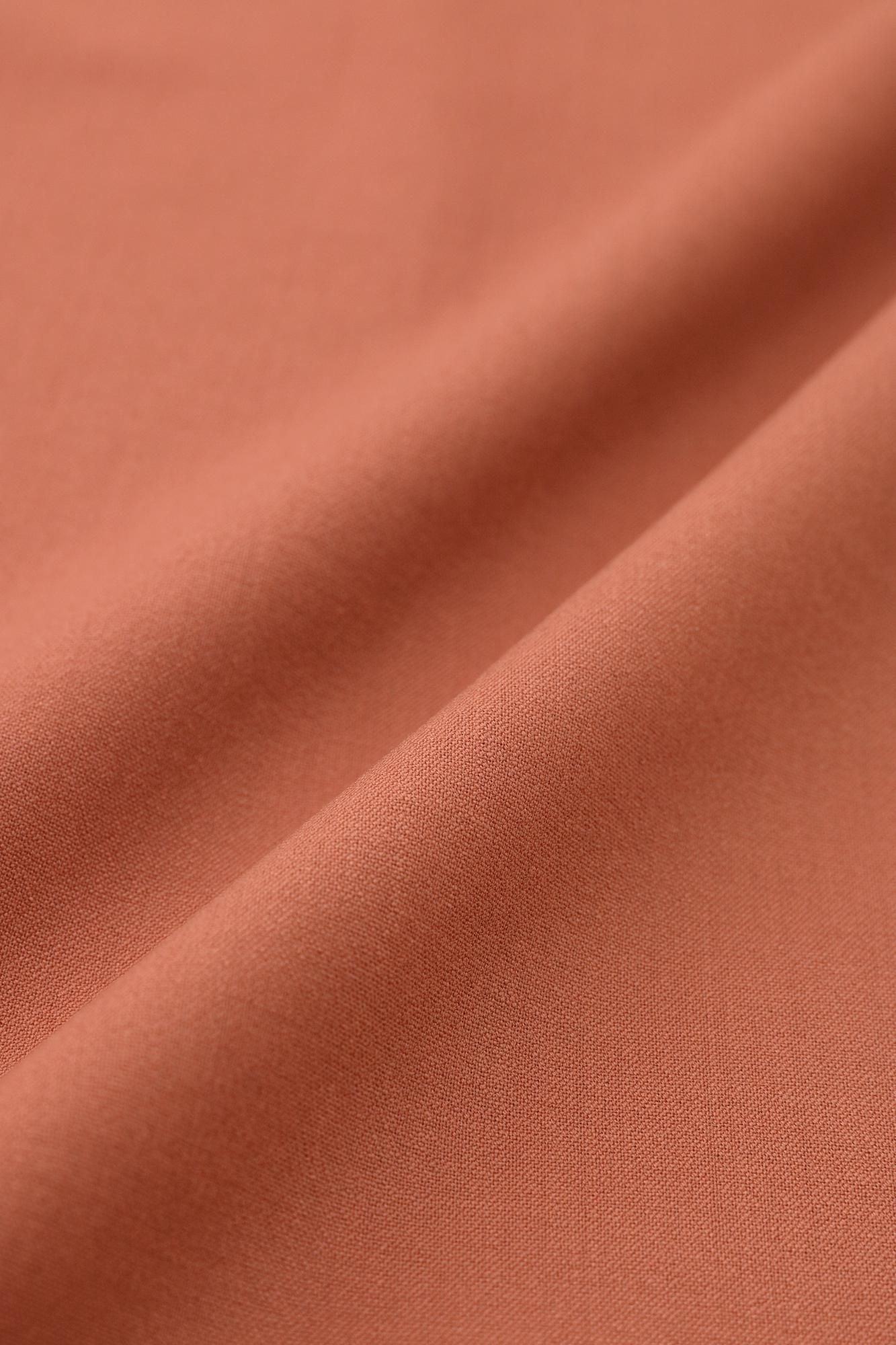 伸 梳毛 和服褲裝/淺磚紅色