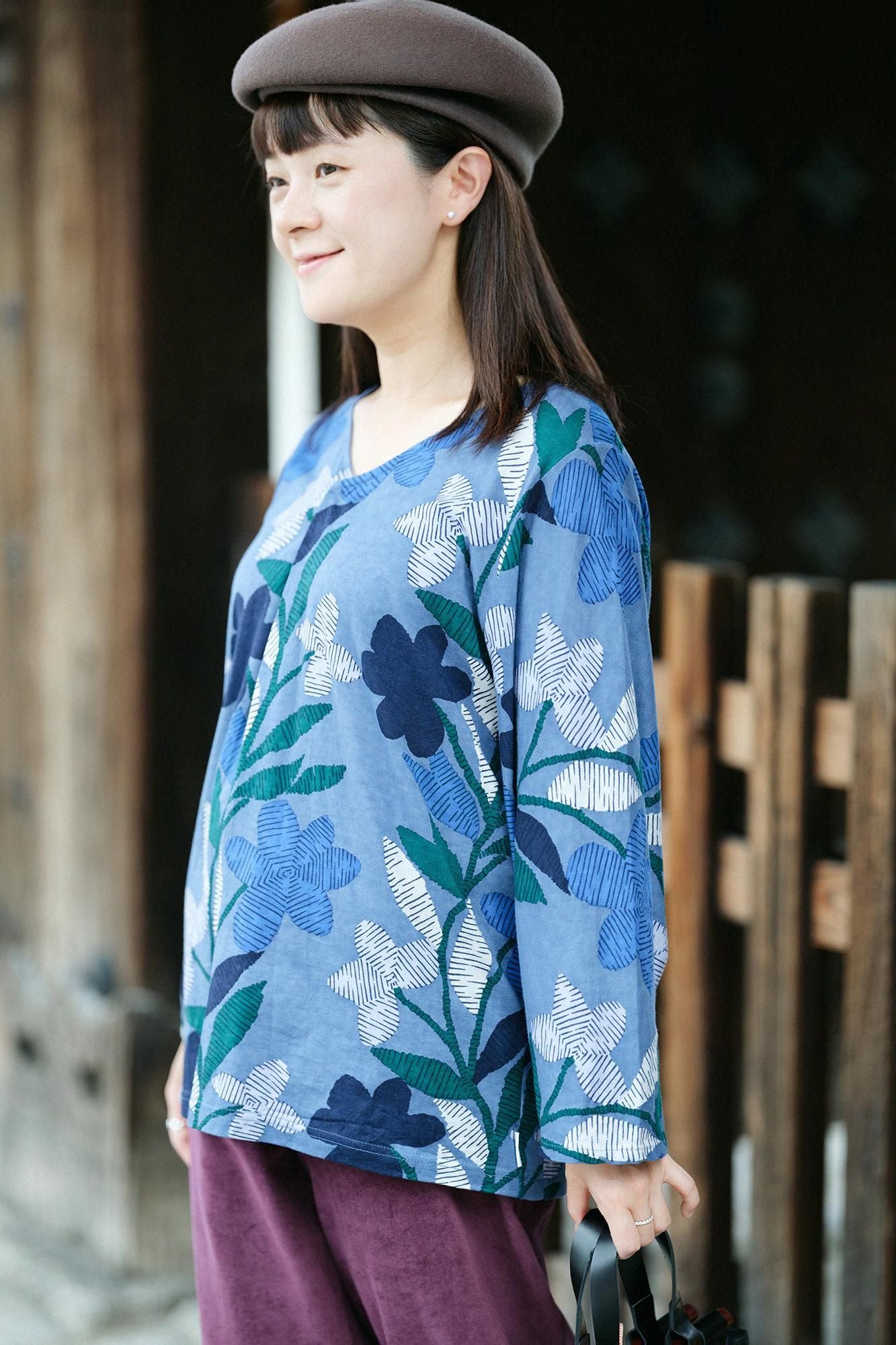 薙刀袖折 (Naginata Sleeve Fold) Jiban/木版印刷 (Mokuhan)