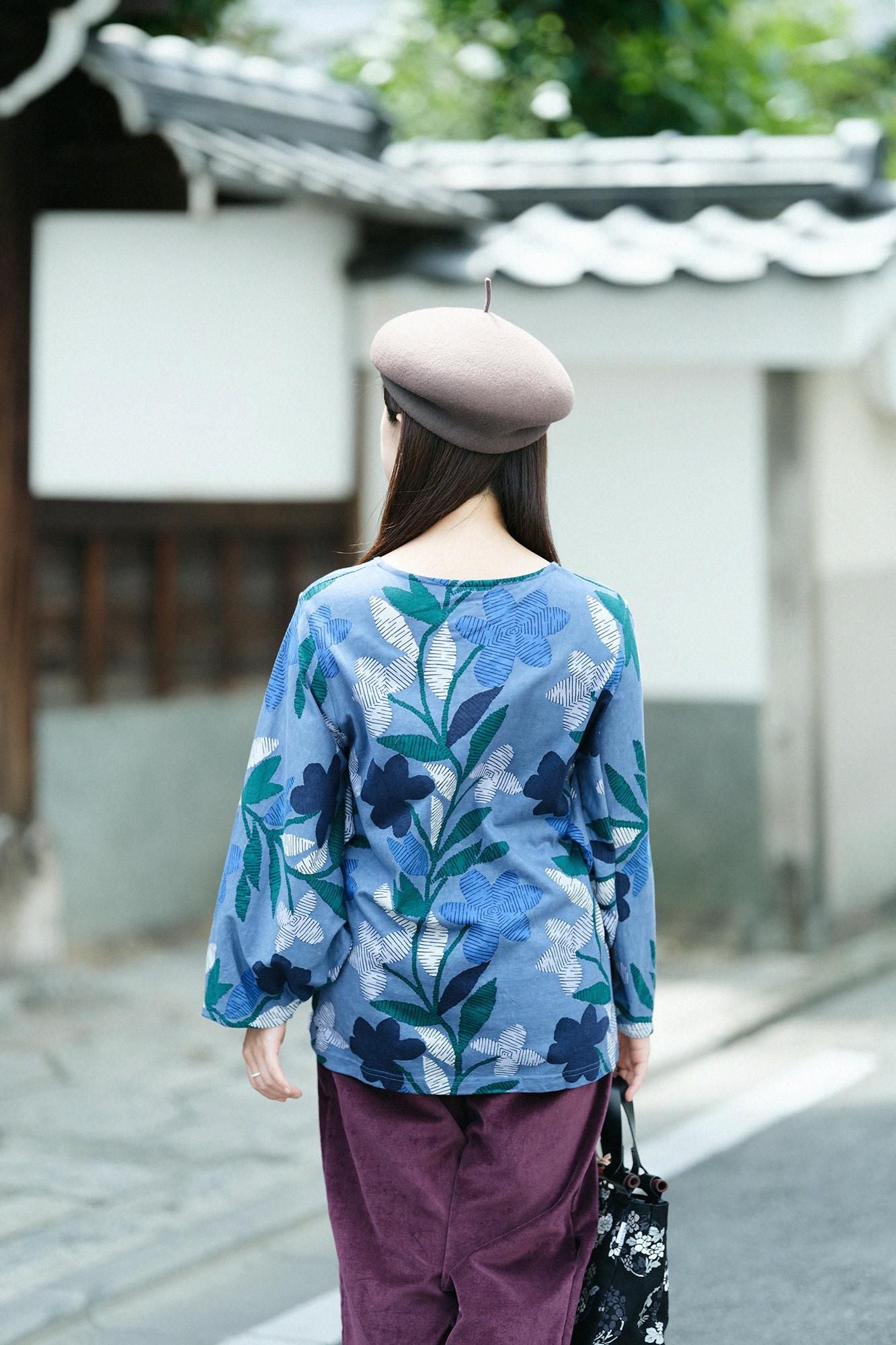 薙刀袖折 (Naginata Sleeve Fold) Jiban/木版印刷 (Mokuhan)