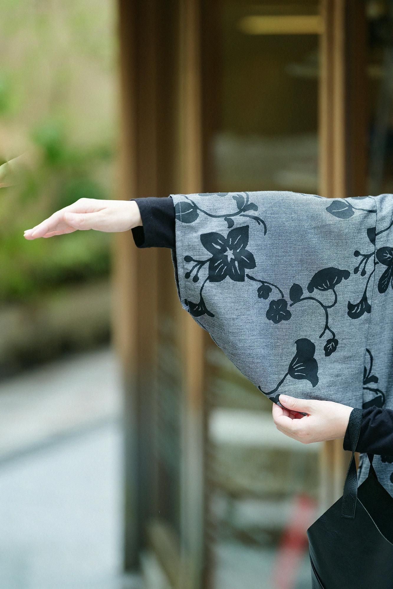 Robe rectangulaire Naginata en sergé de rayonne de coton/Urushi Raboku