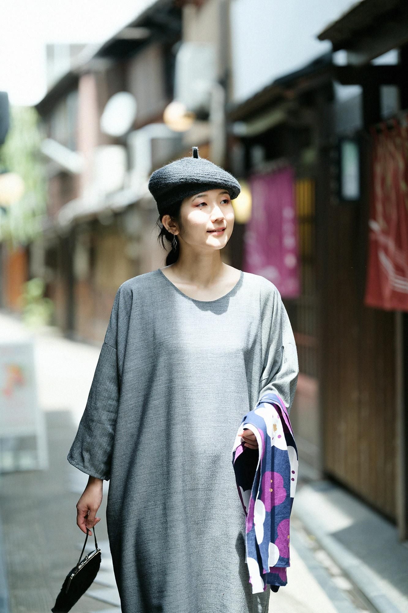 綿レーヨン 綾織(あやおり) 薙刀長方形衣(なぎなたちょうほうけい)/羅墨(らぼく)