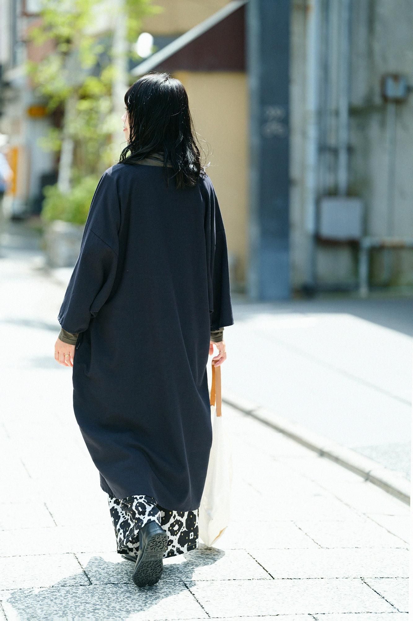 Baumwoll-Rayon-Twill-Webart (rechteckiges Naginata-Gewand)/Tiefblau (Shinkon)