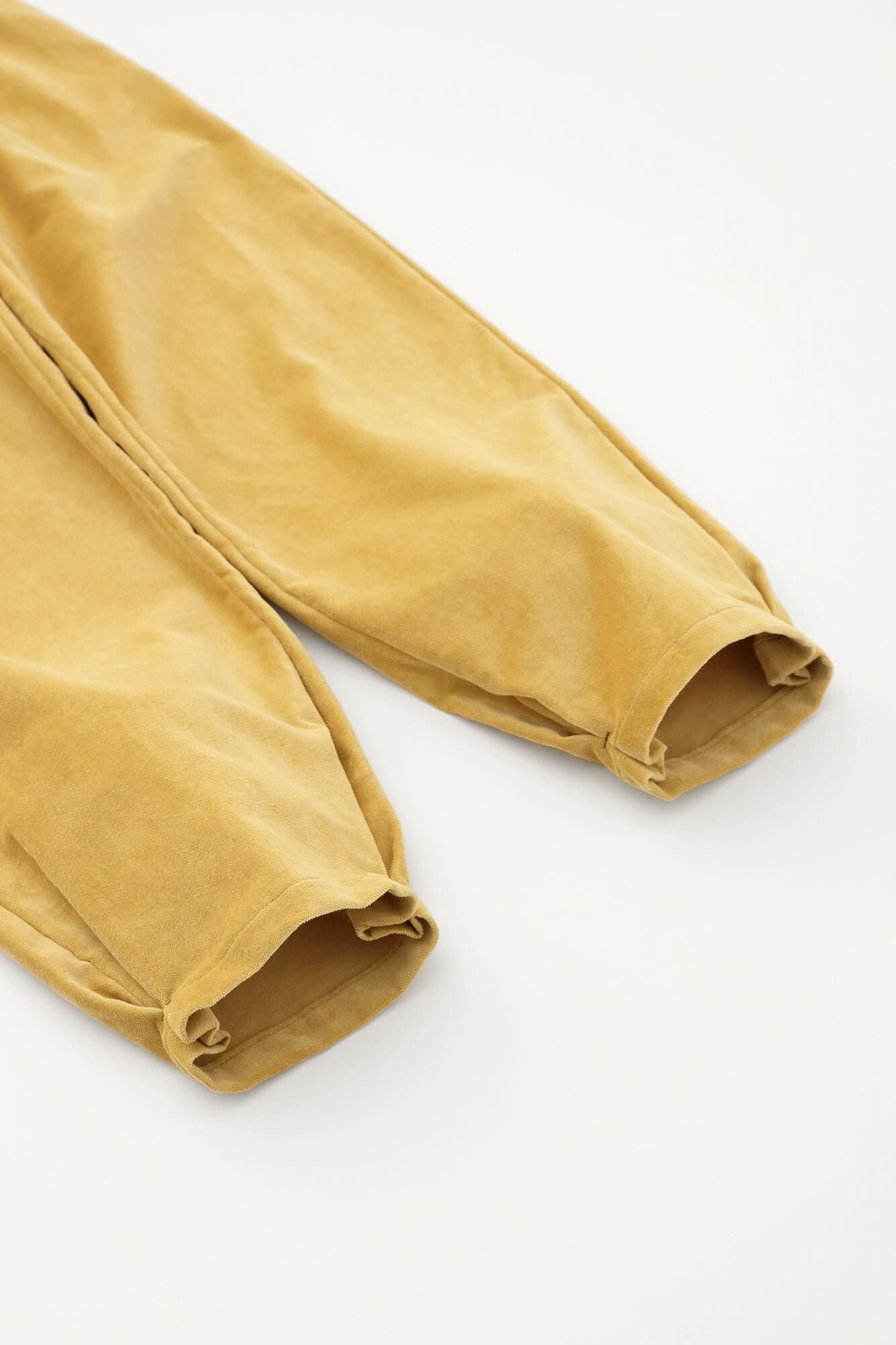 Cotton-linen Blend Blue Green Monpe Workers Pants / Gardenia Color