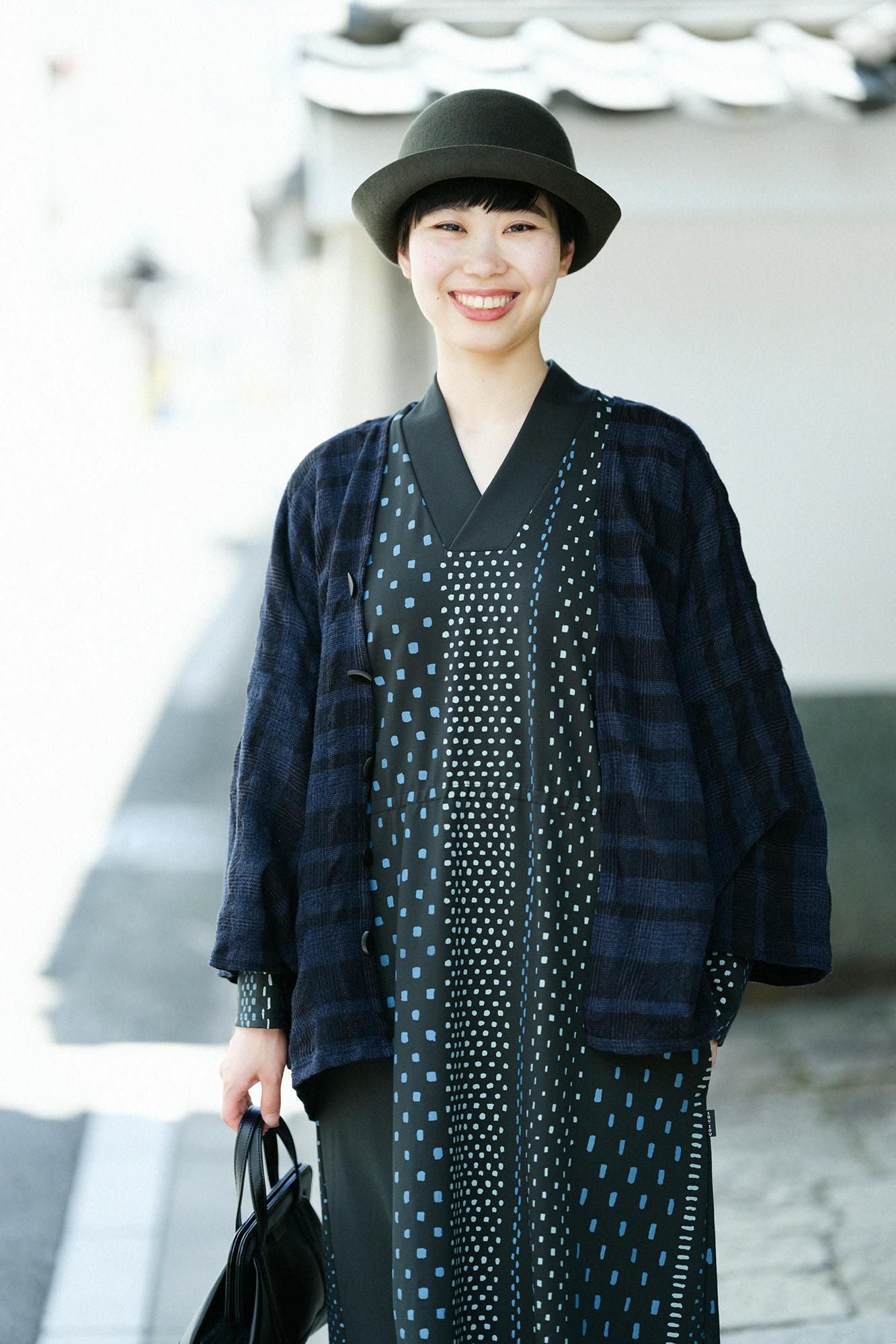 绒毛,houndstooth编织,帽子 /新林