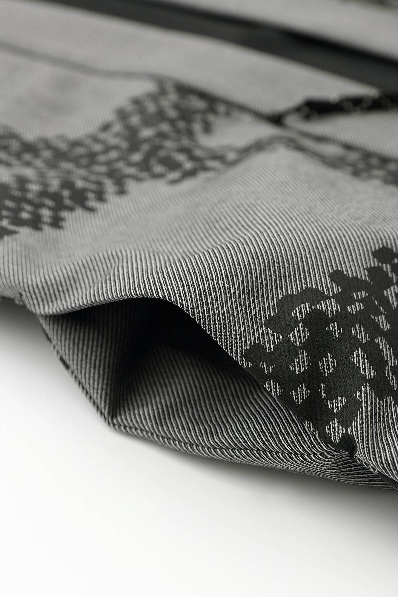 Combed Yarn Twill Weave Hanten Long-sleeved Jacket Mid-length with Lining / Tied-up