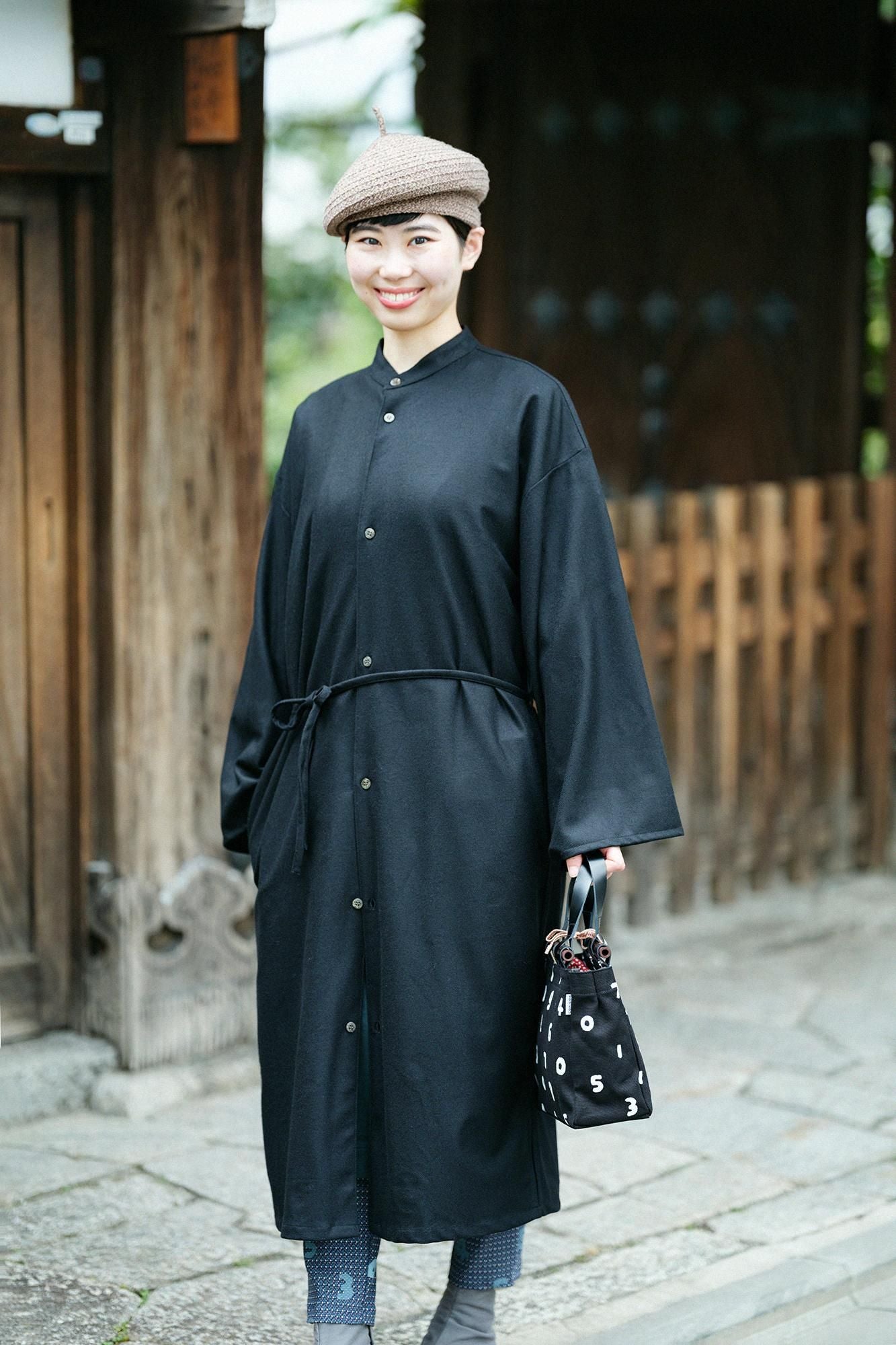 【net限定】梳毛(そもう) 綾織(あやおり) 薙刀かり衣(なぎなたかりごろも) 裏勝り(うらまさり)/濡羽色(ぬればいろ)×SO-SU-U