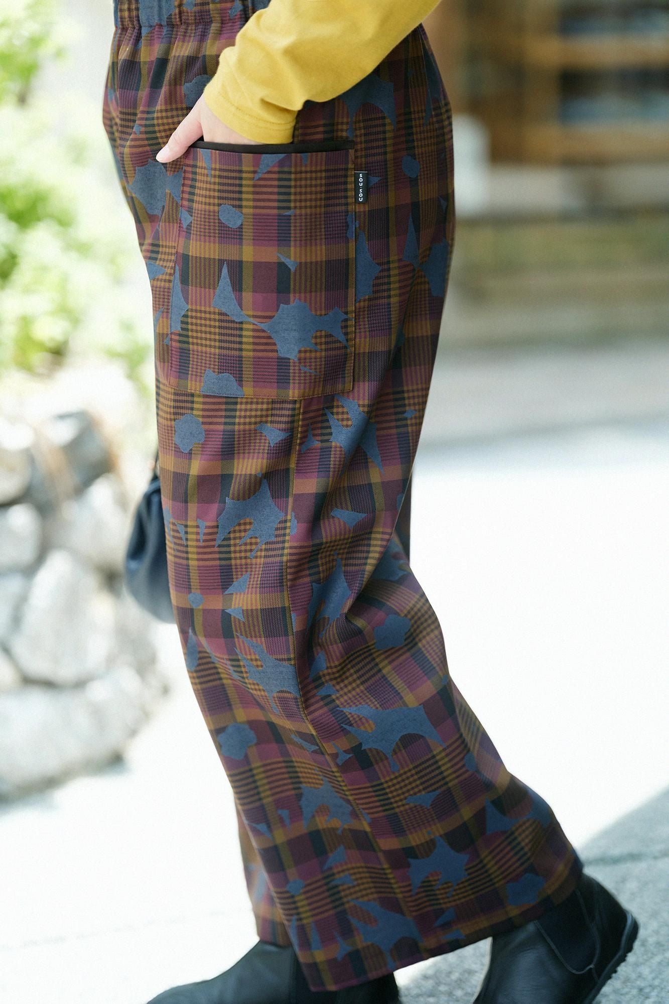 精纺 (Somo) 格子组织 (Koshiori) Houbi Monpe/Oraka