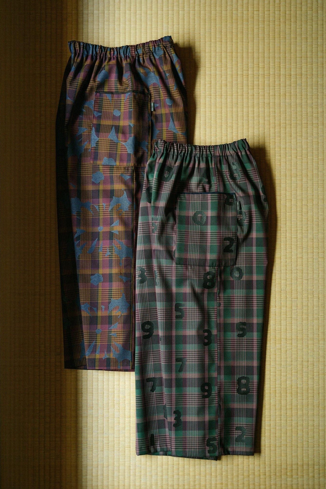 Combed Yarn(So-mo) Lattice Weave Square Pockets Monpe Pants/SO-SU-U