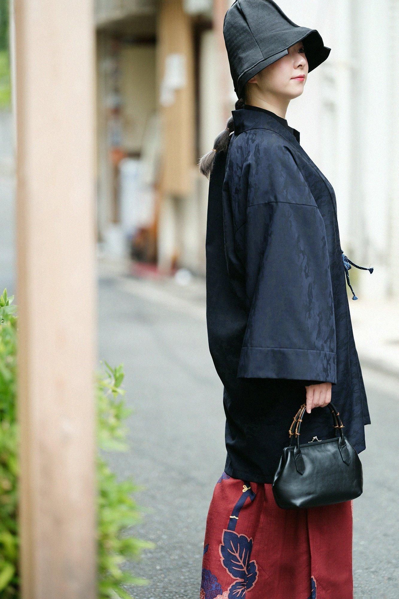 梳毛(そもう) 袢纏(はんてん) 間(けん) 袷(あわせ)/深紺靄(しんこんもや)