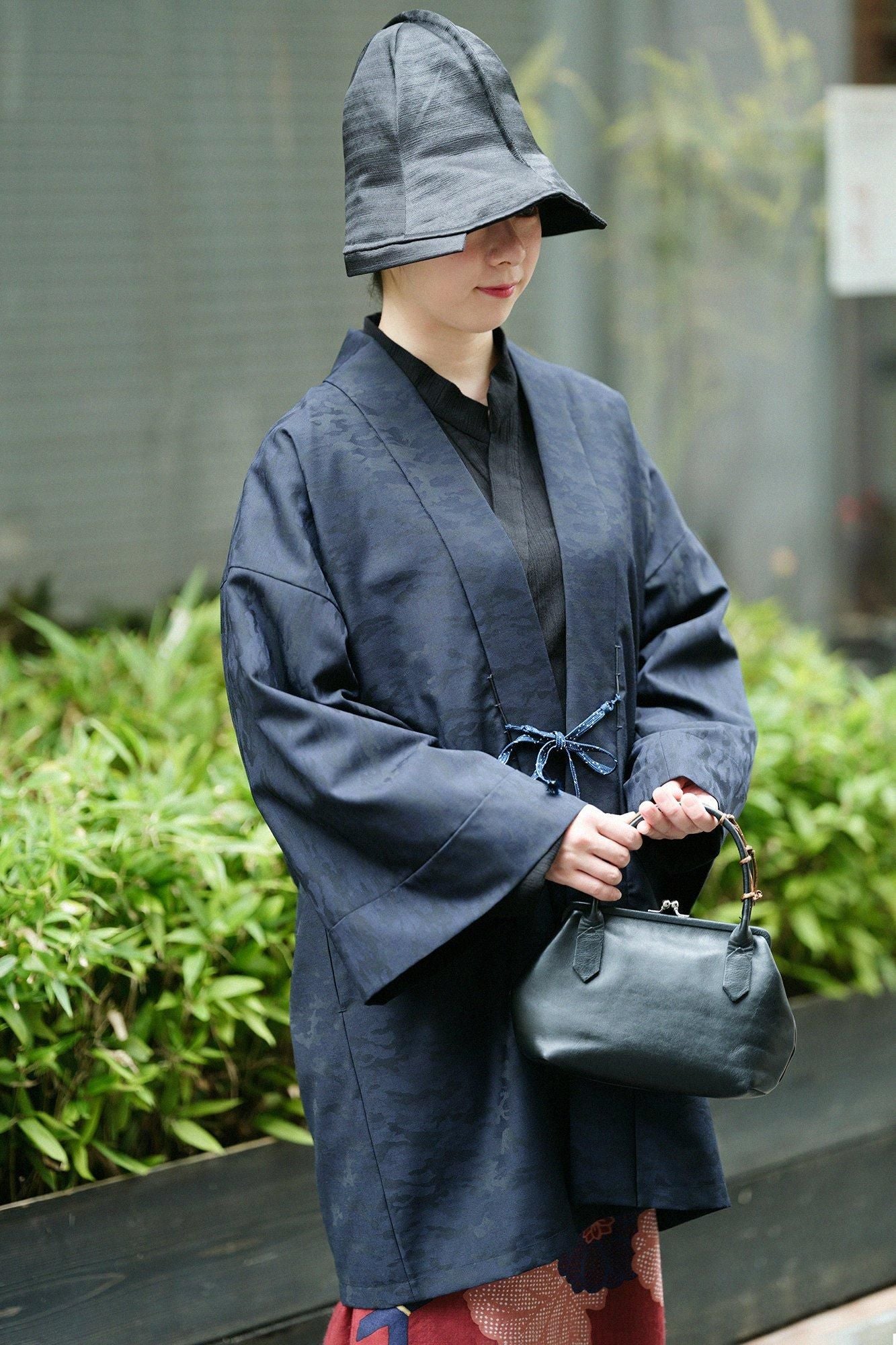 梳毛(そもう) 袢纏(はんてん) 間(けん) 袷(あわせ)/深紺靄(しんこんもや)