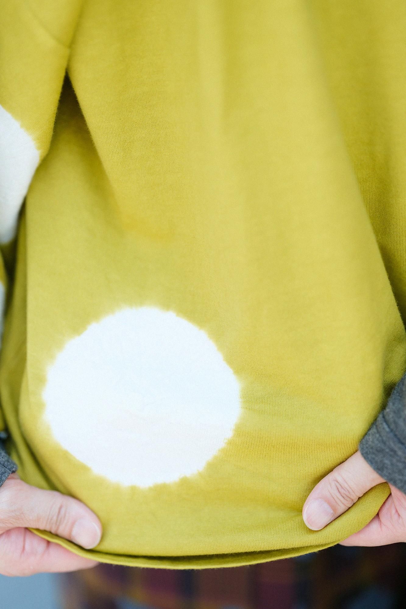 TabataTie-dye Naginata Square Top(Tashika Naginataminds old time withstomach)/Large Polka Dots Mustard Color(presentswhite)×tsuminds old time withtoo