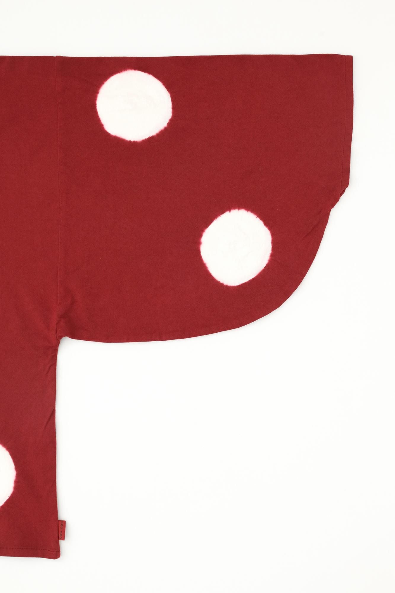 TabataTie-dye Naginata Square Top(Tashika Naginataminds old time withstomach)/Large Polka Dots Dark brown x oneminds old time withtoo