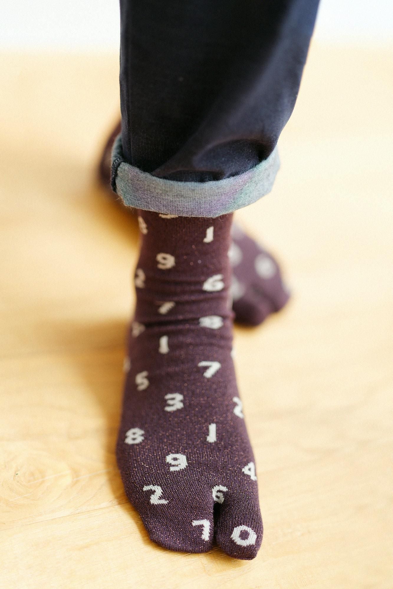 【net Limited 40%OFF】Eco Tabi Socks (Mid-calf)/SO-SU-U Red Bean Brown Glitter【Women】