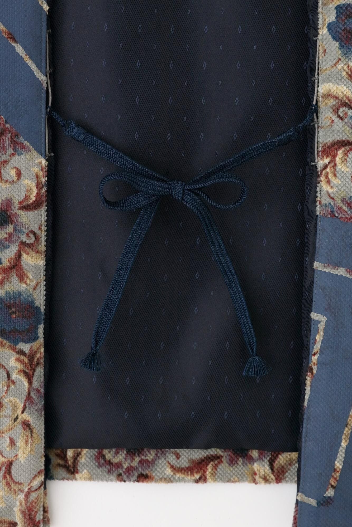 Corduroy Hanten Long-sleeved Jacket with Lining / Chinese Flower with Yamaohako