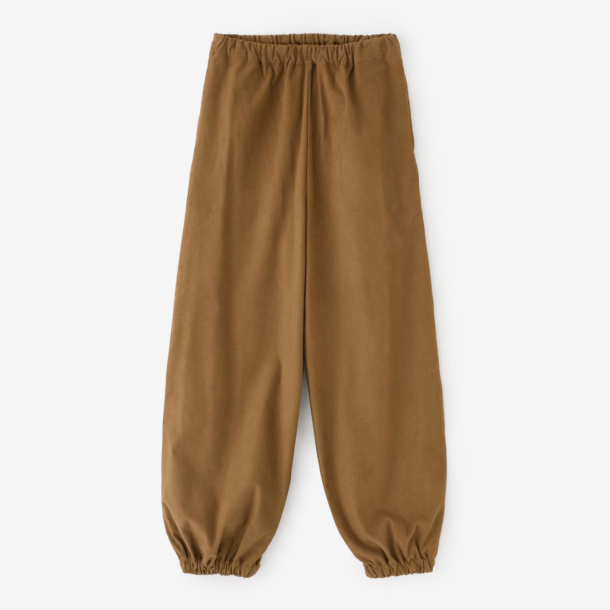 Soft Thermo(R) 燈芯絨 作務衣下裝/灰褐色(是的茶色)