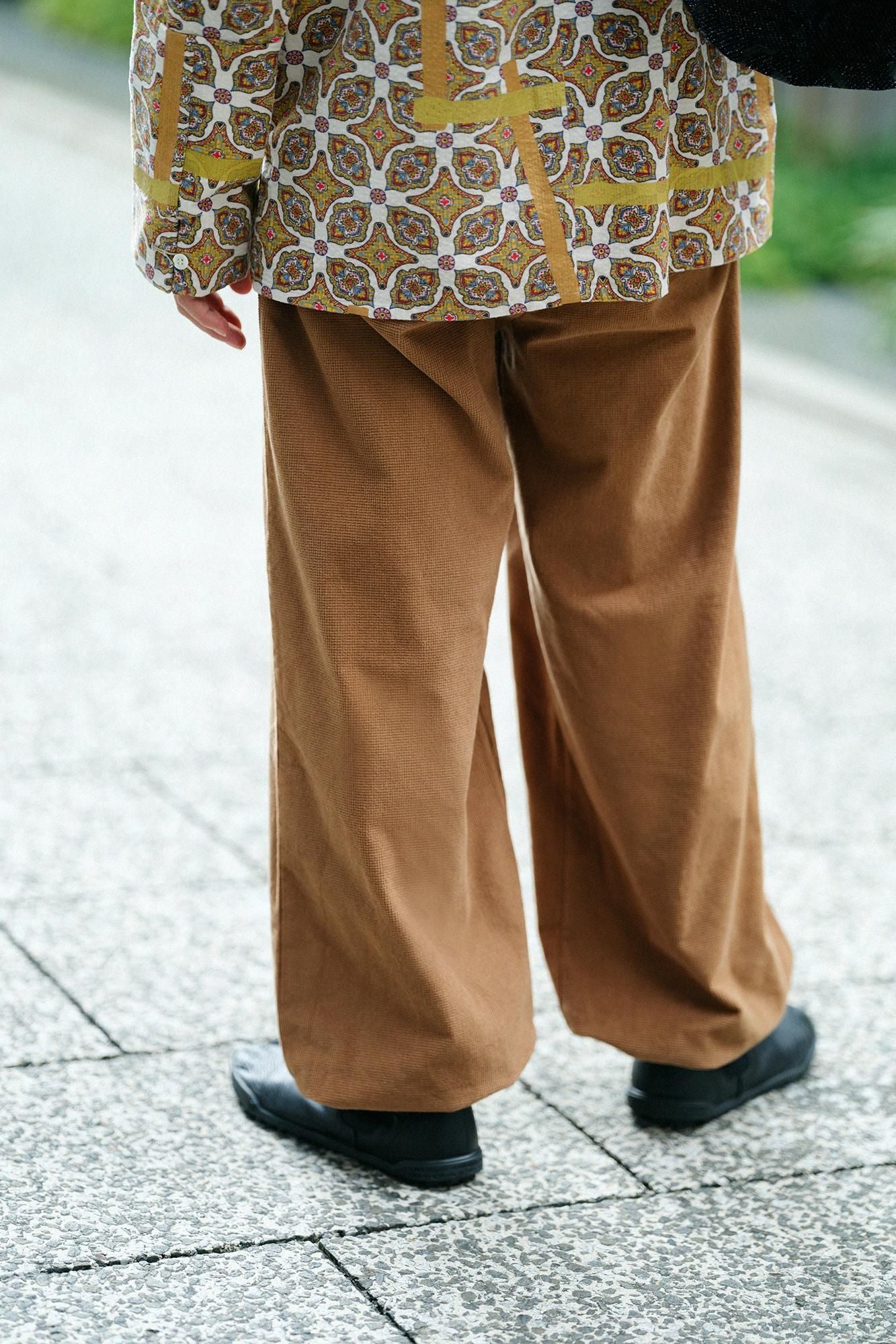 Soft Thermo(R) 燈芯絨 作務衣下裝/灰褐色(是的茶色)