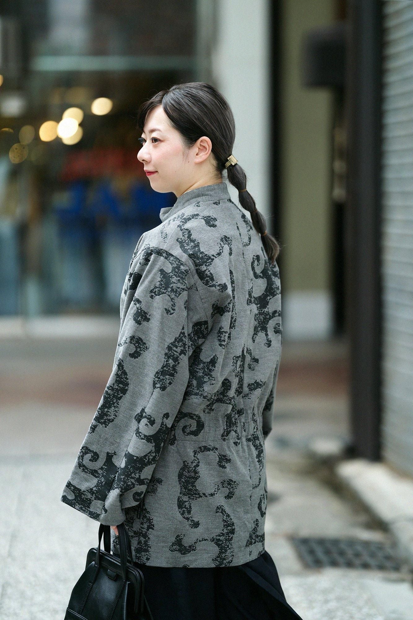 Soft Thermo(R) Corduroy hand-patterned with Lining Samue Worker Jacket / Raging Billows Era Grey