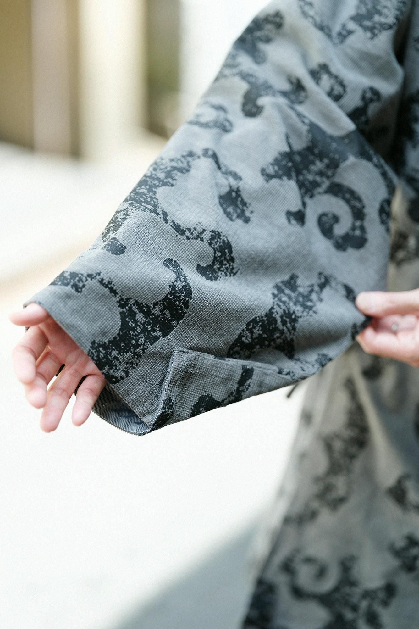 Soft Thermo(R) Corduroy hand-patterned with Lining Samue Worker Jacket / Raging Billows Era Grey