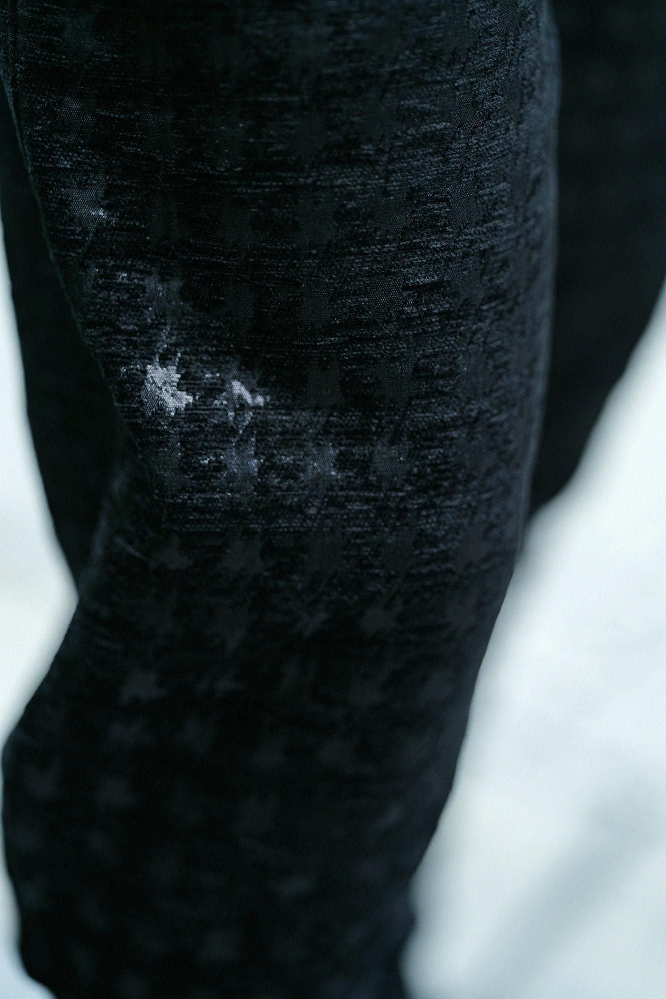 モールジャカール 裁付(たっつけ)えんゆう穿き/変わり千鳥格子(ちどりこうし) 濡羽色(ぬればいろ)