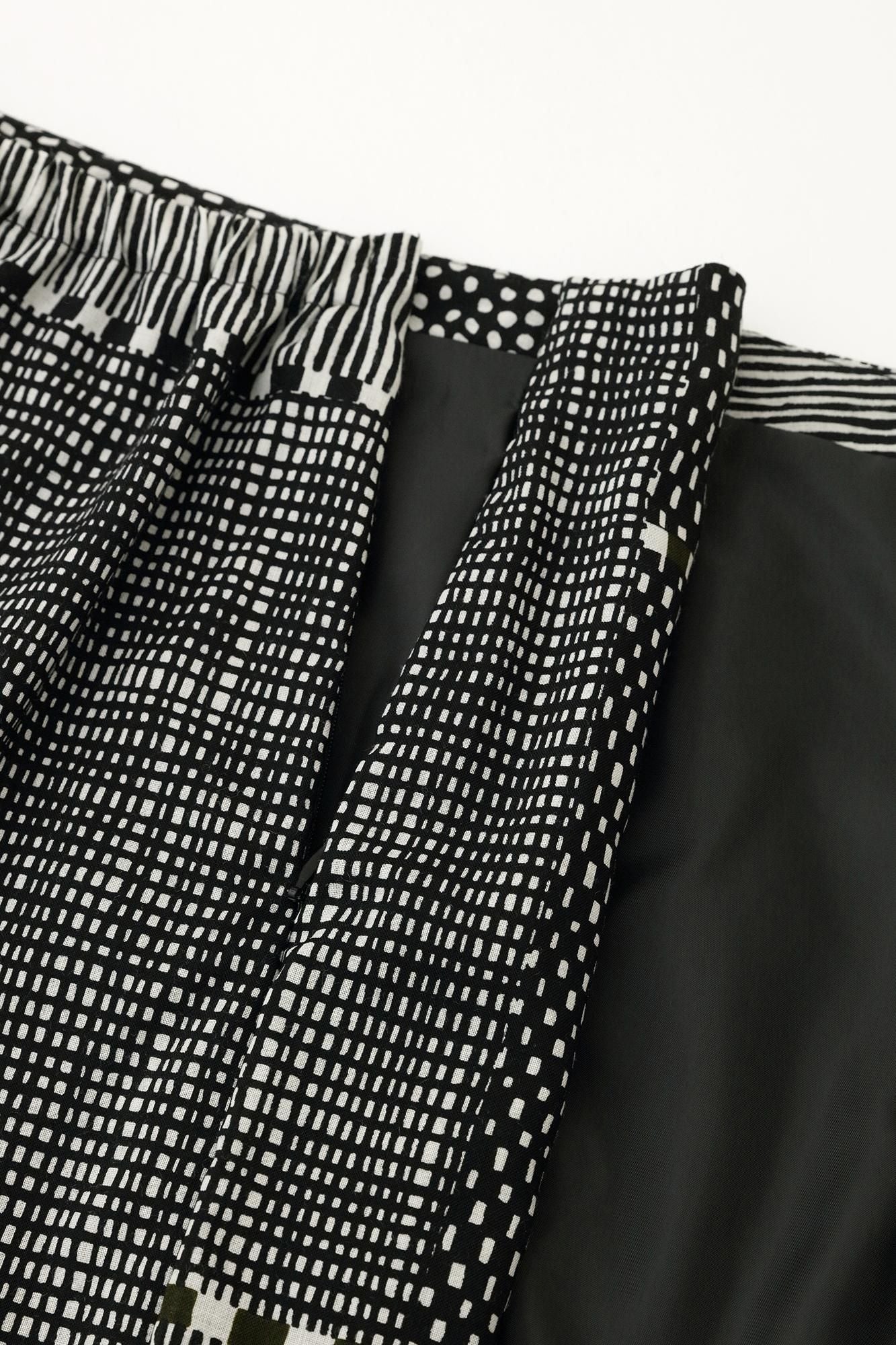 毛斯綸 裹裙/點線墨黑色