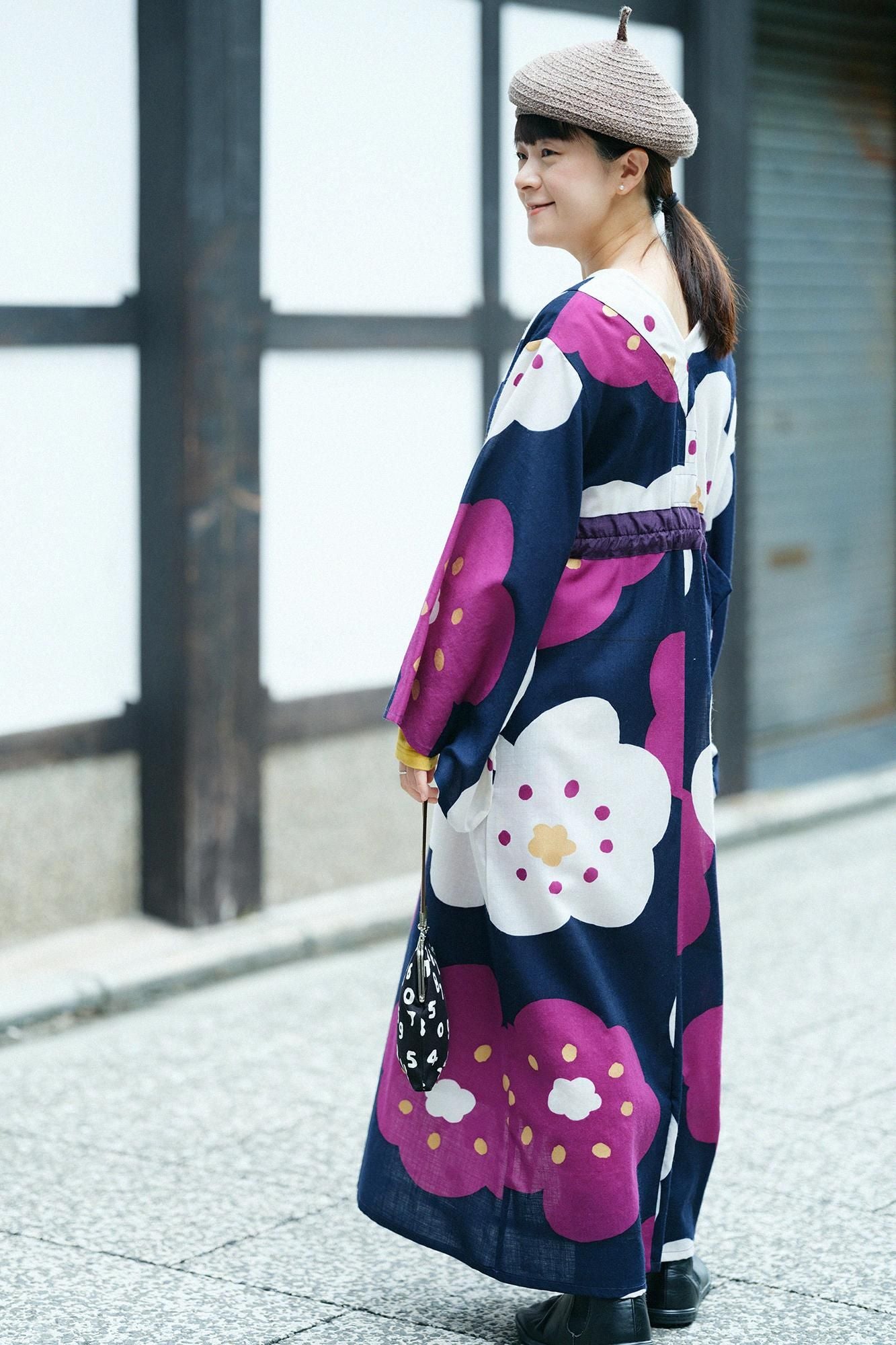 モスリン みたて衣/ほほえみ 鉄紺(てつこん)