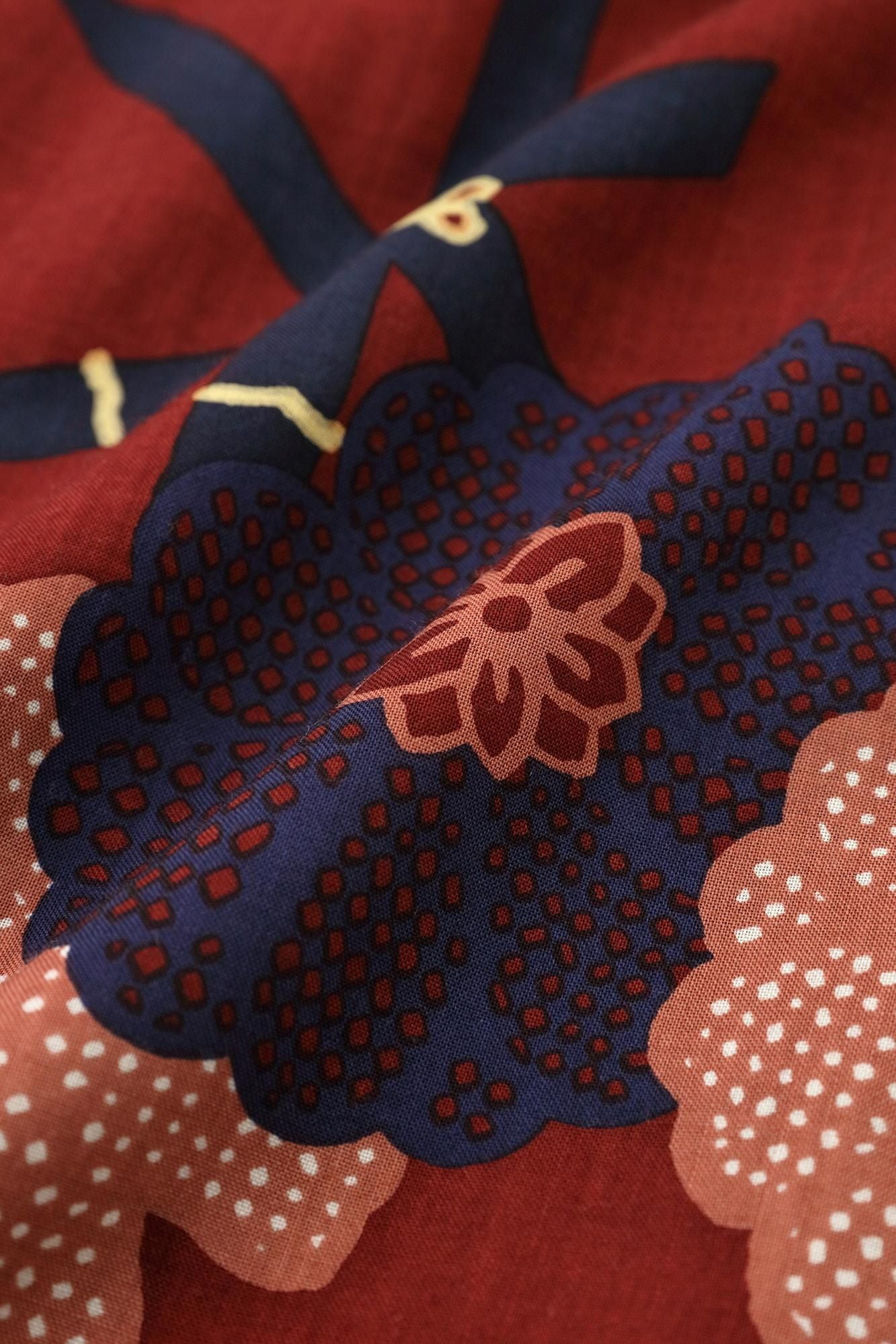 毛斯綸 和服形洋裝/籬菊圖案 再現