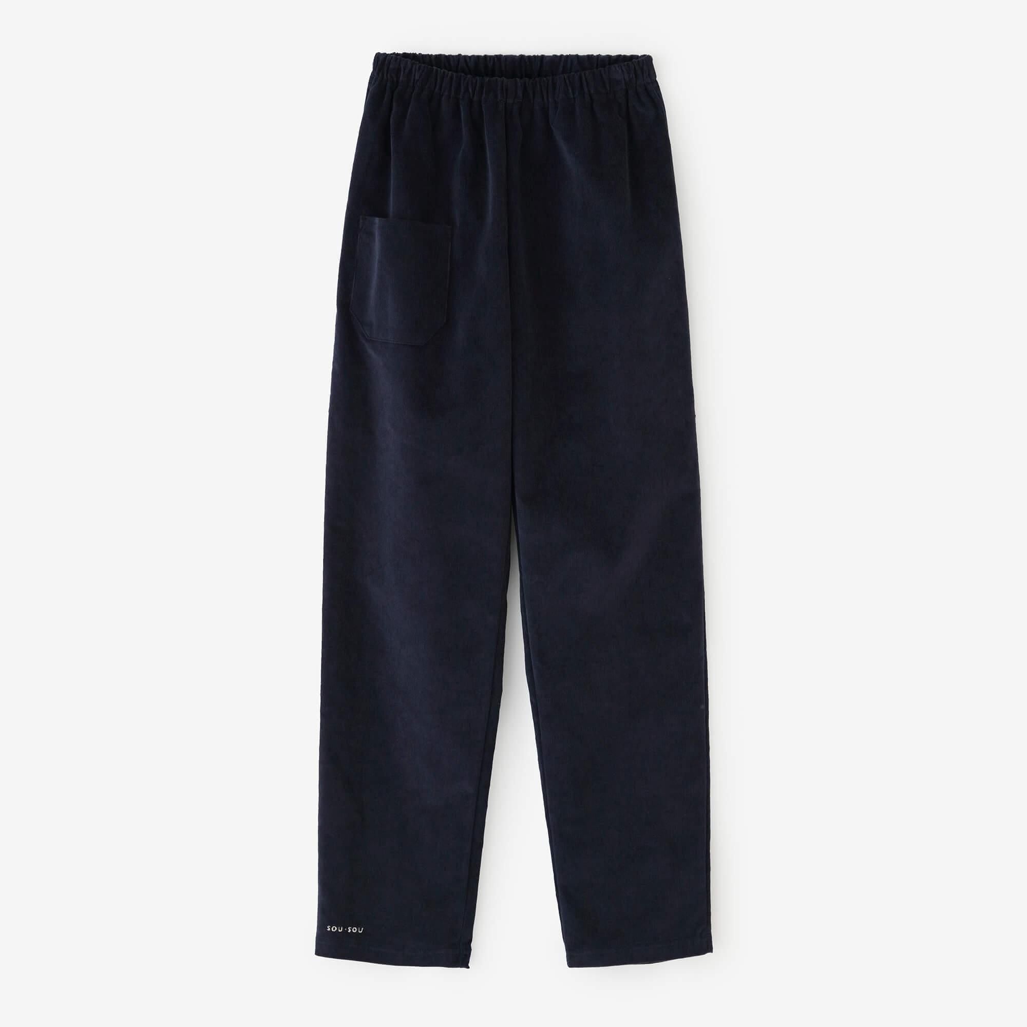 Shin Corduroy Slightly Slim-type Leggings Pants// Dark Blue