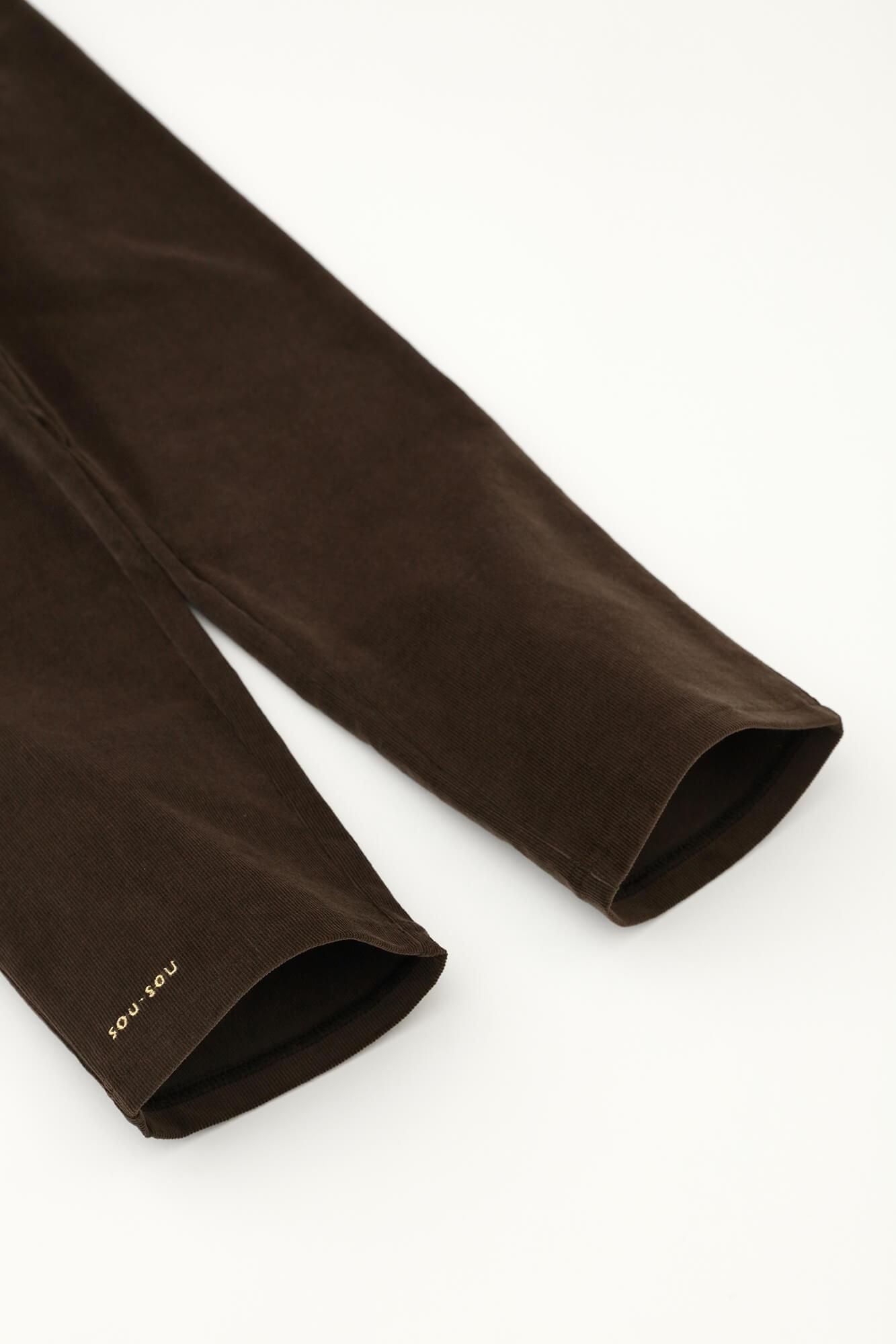 Shin Corduroy Slightly Slim-type Leggings Pants// Brown Black