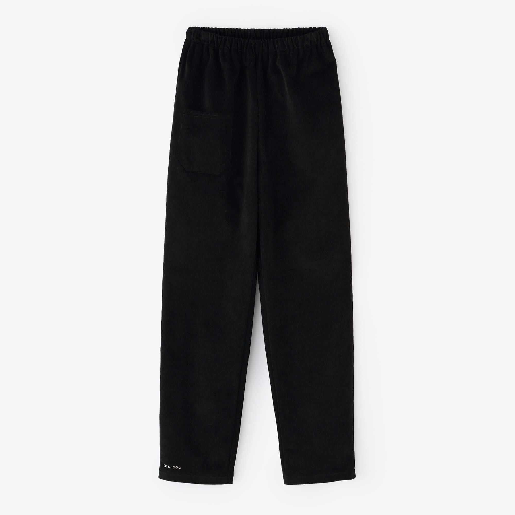 Shin Corduroy Slightly Slim-type Leggings Pants / Black