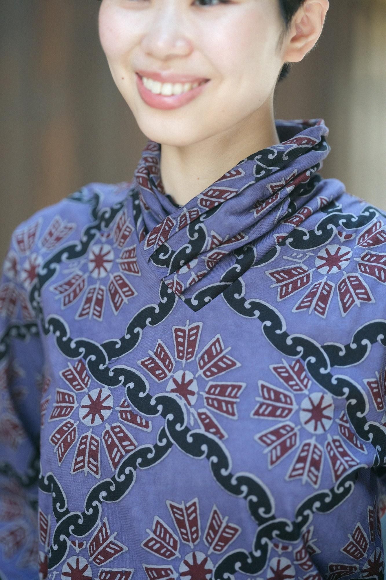 高領上衣/圓環風車紋 再現