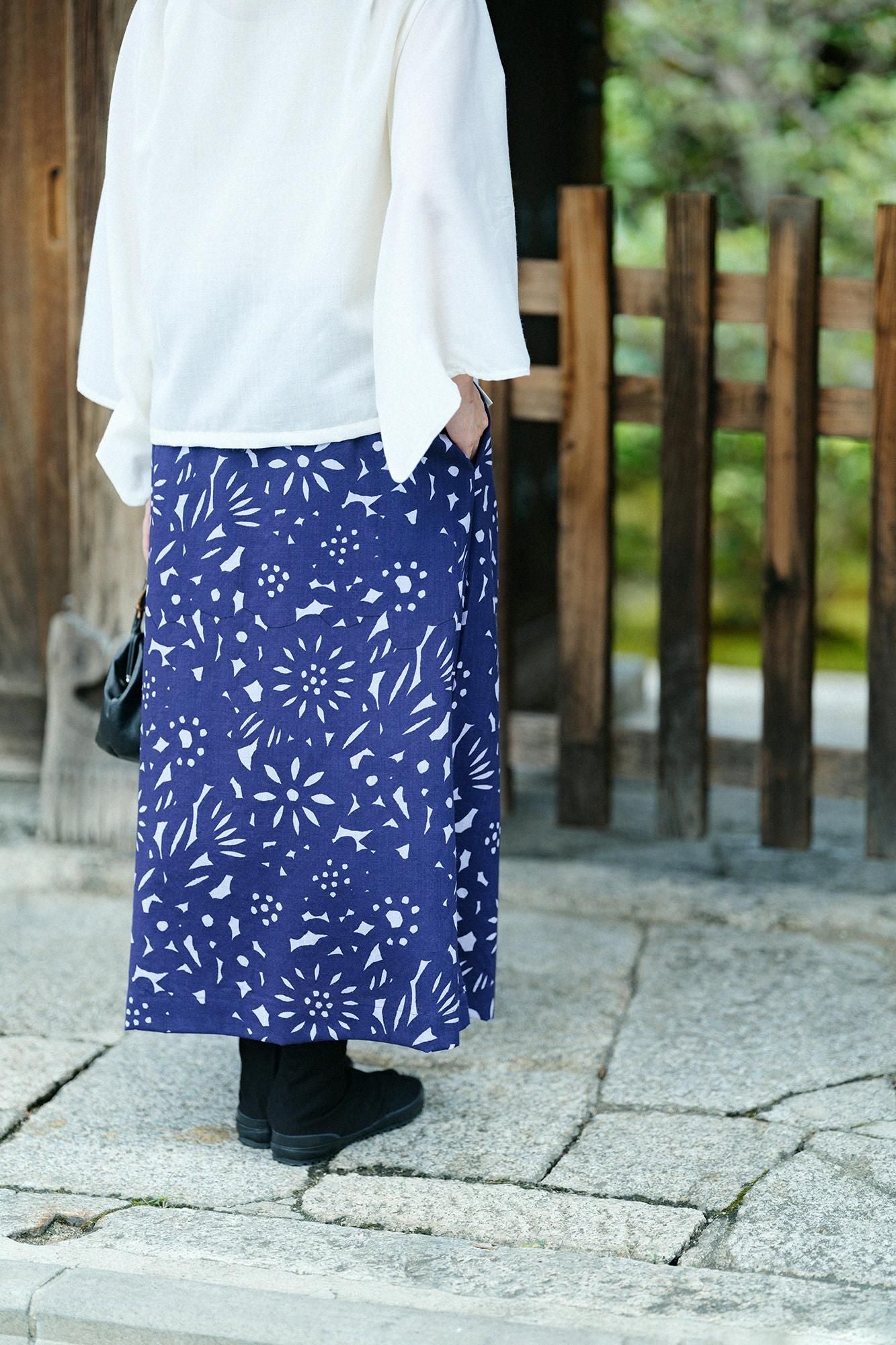 Muslin Wool Long Skirt / Paper Cutout