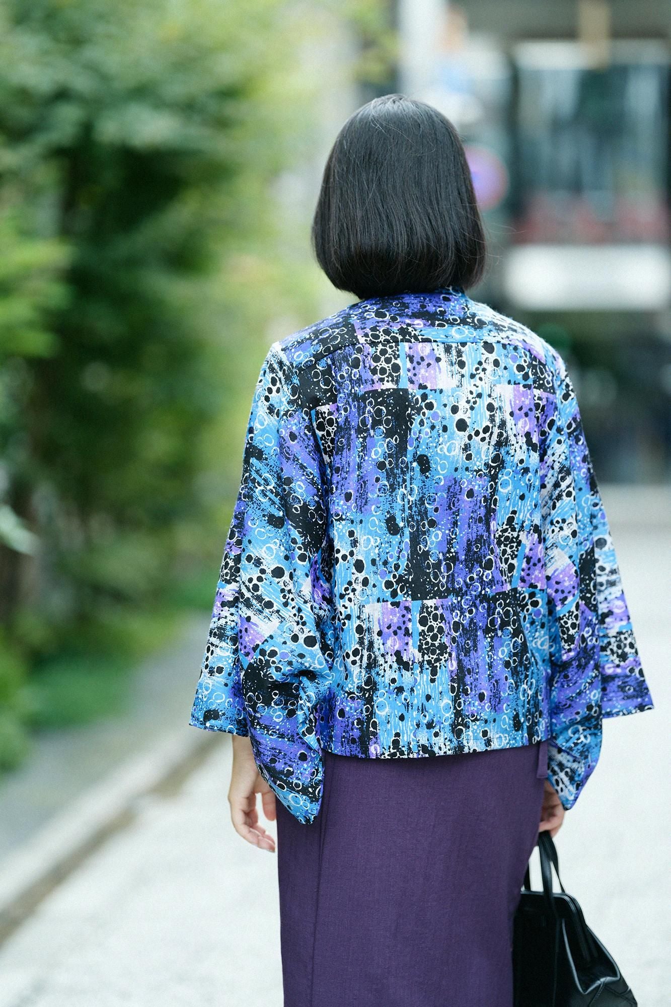 毛斯綸 和服袖 襯衫/天目