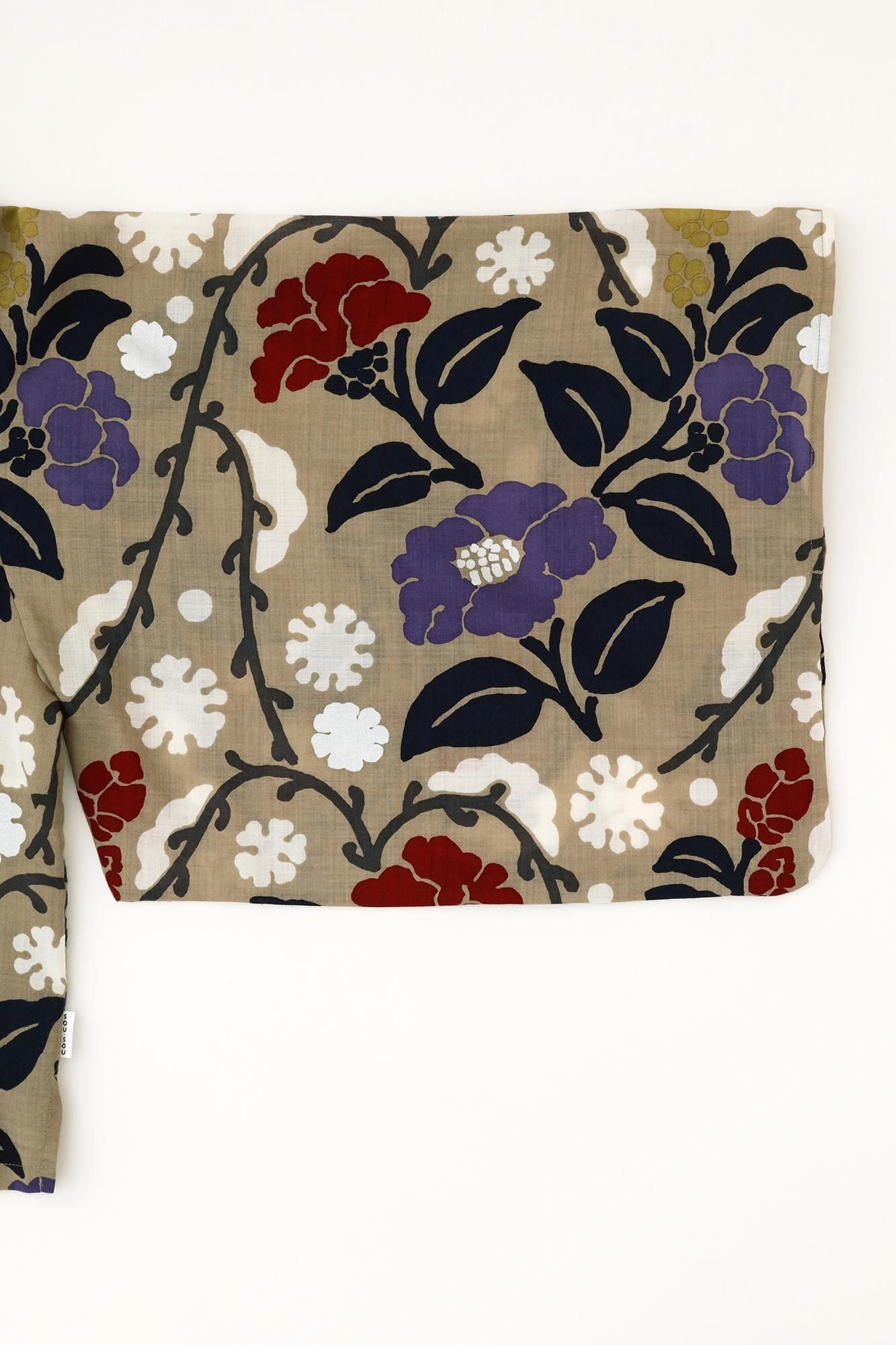 毛斯綸和服袖 襯衫/雪柳與椿