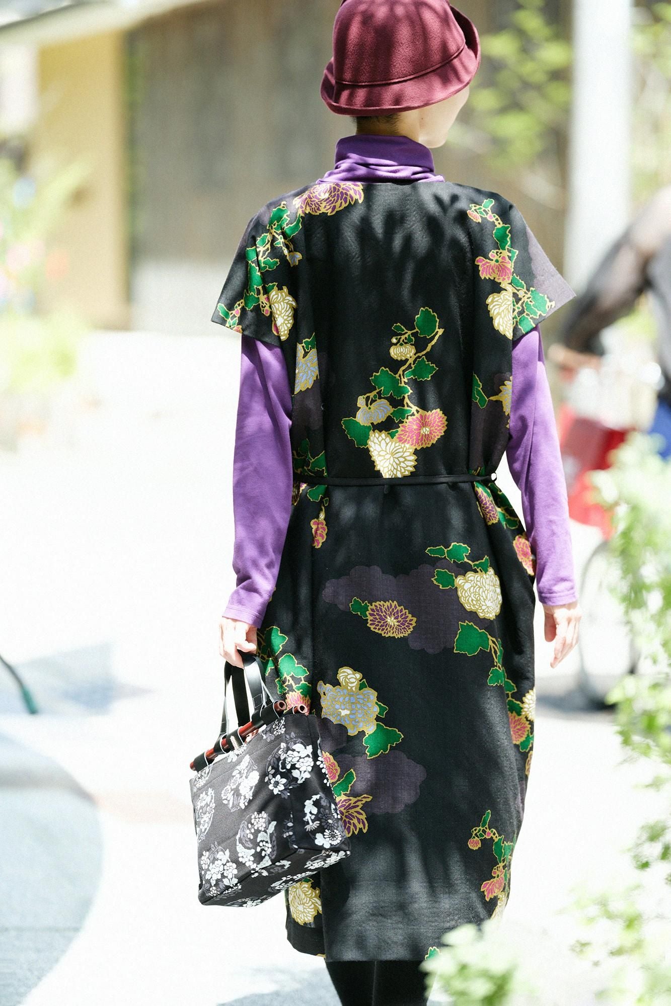 モスリン 長方形衣(ちょうほうけい)/雲取り(くもどり)に菊