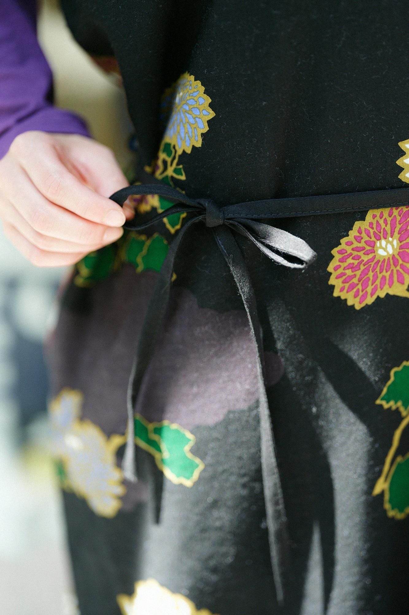 モスリン 長方形衣(ちょうほうけい)/雲取り(くもどり)に菊