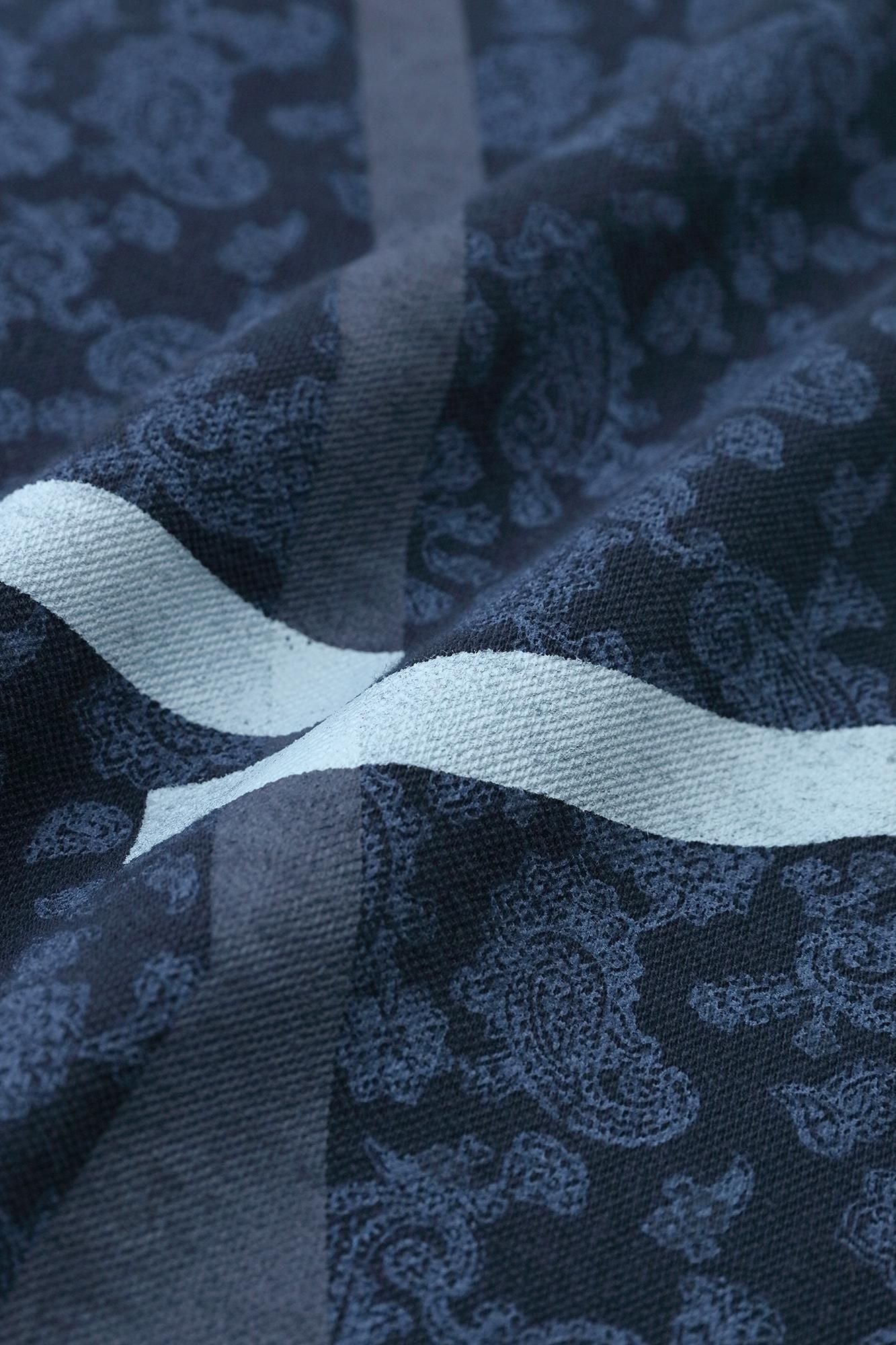 Kanoko Seed Stitch Turtle Neck Shirt / Tobi and Blank Dark Blue