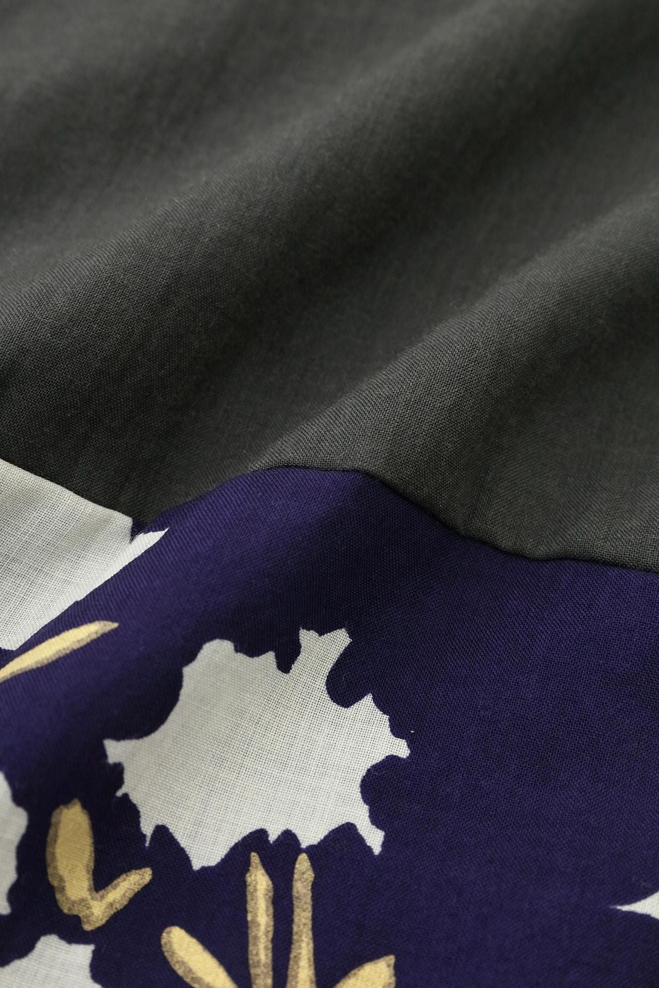 모슬린 나기나타 카리고로모(나기나타 타리고로모)/짙은회색(코이하이)×하나아카리