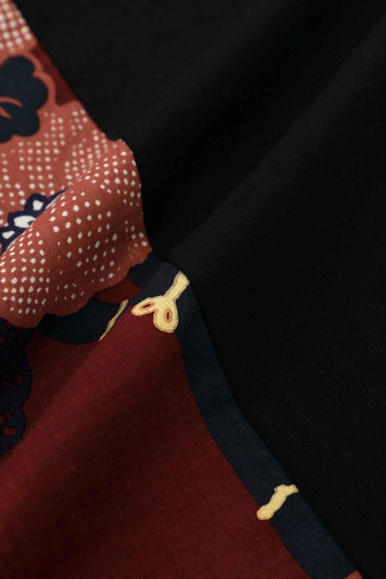 モスリン 富士(ふじ) 2.0/濡羽色(ぬればいろ)×籬菊模様(まがきぎくもよう) 写し(うつし)